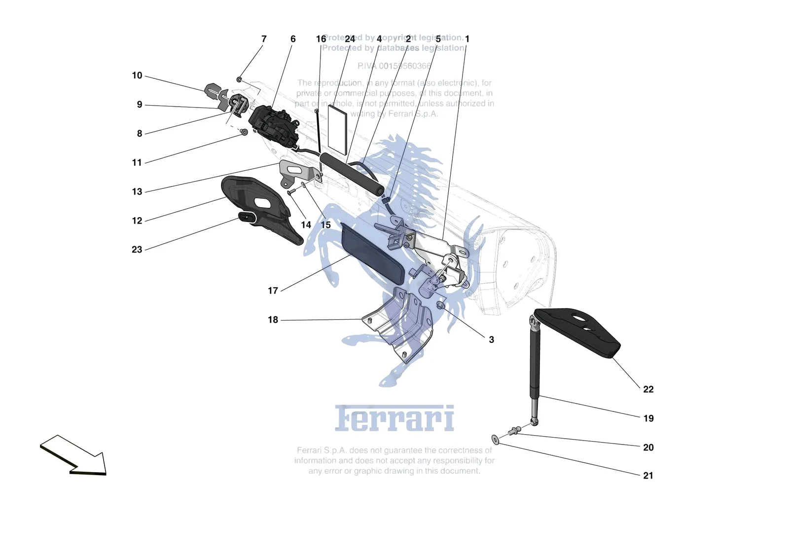 Ferrari Monza SP1 [VEHICLE TRIM] - E.29.02 - DOORS - OPENING MECHANISMS AND HINGES exploded diagram