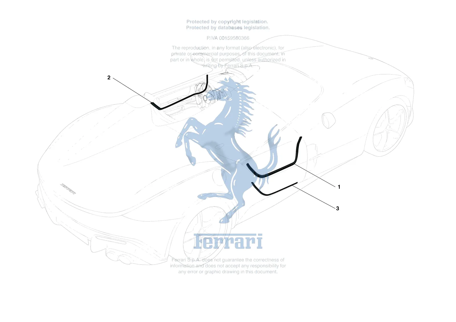 Ferrari Monza SP1 [VEHICLE TRIM] - E.32 - DOOR SEALS exploded diagram