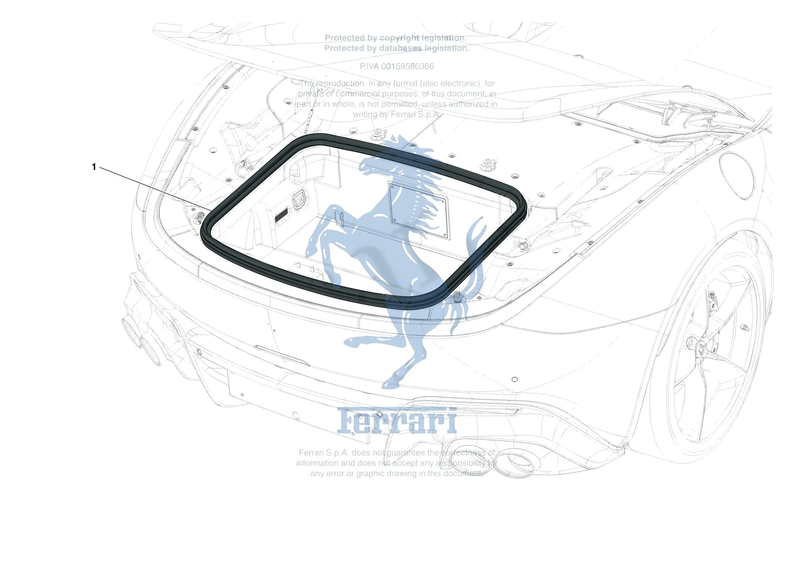 Ferrari Monza SP1 [VEHICLE TRIM] - E.38 - REAR LID SEALS exploded diagram