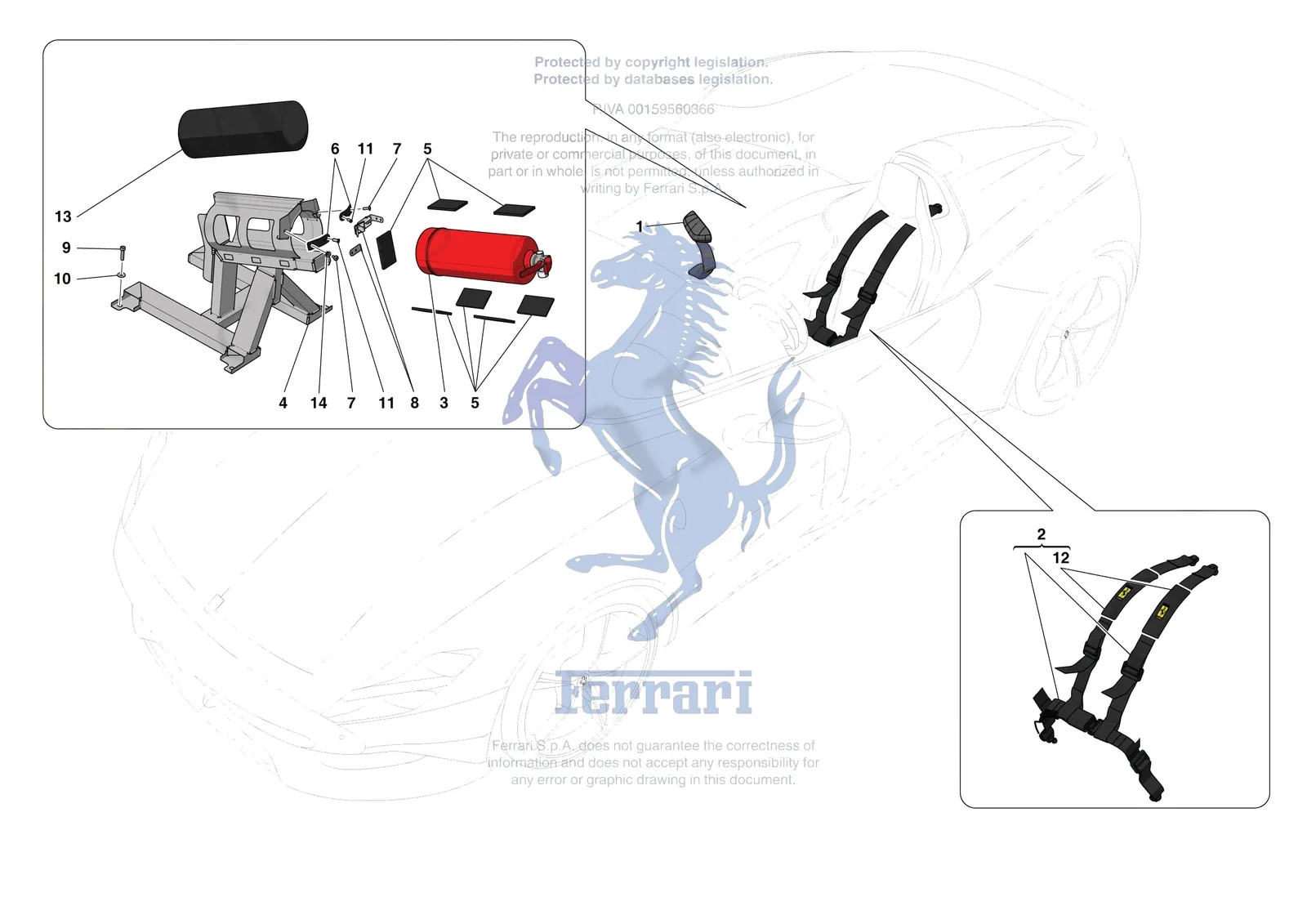 Ferrari Monza SP1 [VEHICLE TRIM] - E.53 - OTHER INTERIOR TRIM ACCESSORIES exploded diagram