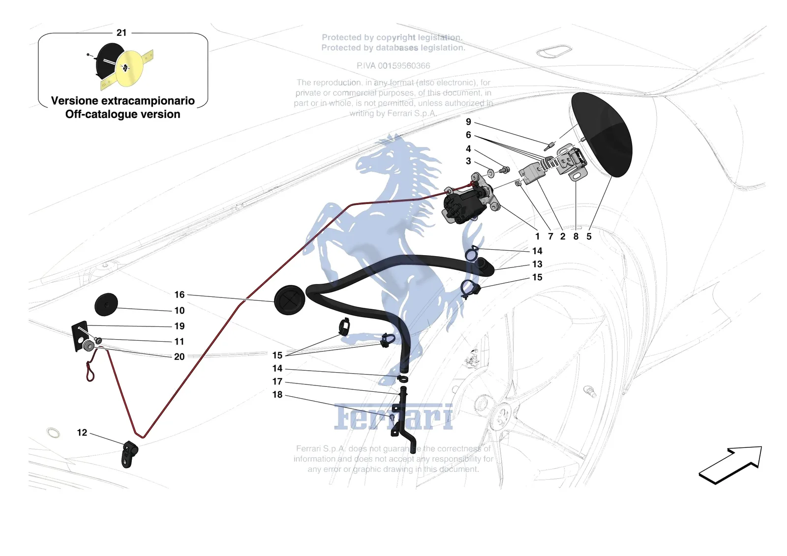 Ferrari Monza SP1 [VEHICLE TRIM] - E.56 - FUEL FILLER SEAT exploded diagram