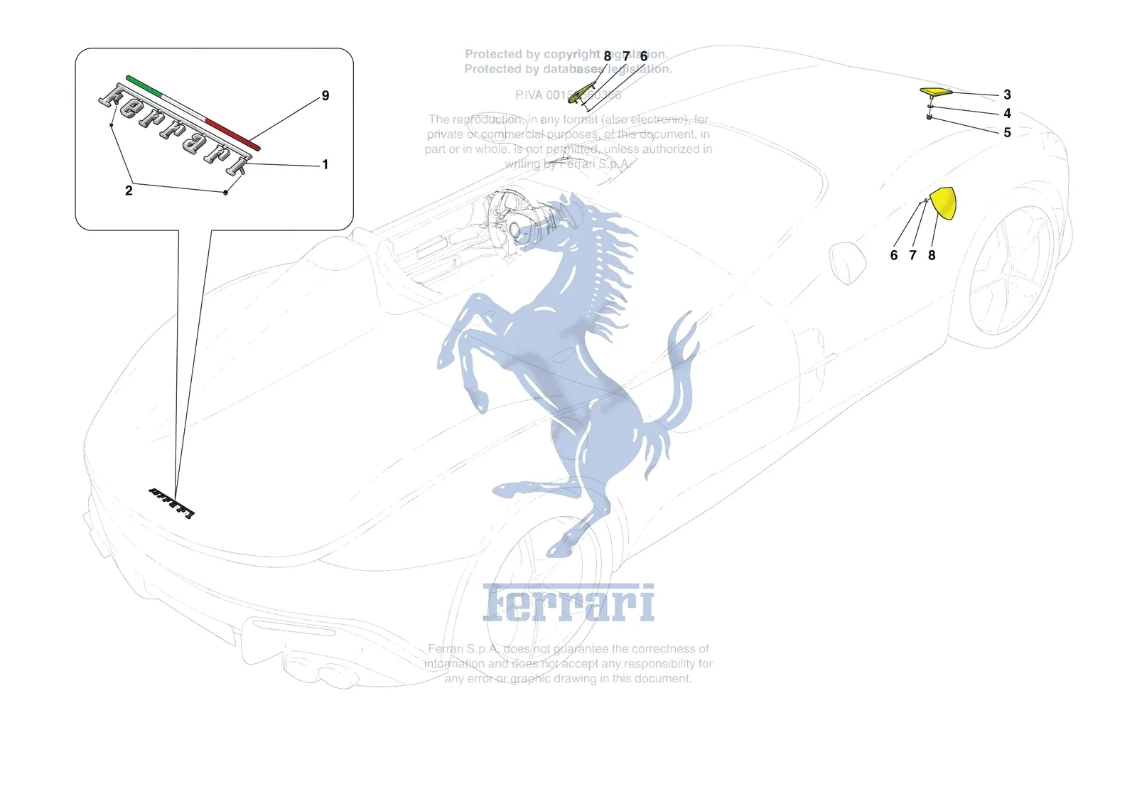 Ferrari Monza SP1 [VEHICLE TRIM] - E.58 - BADGES exploded diagram