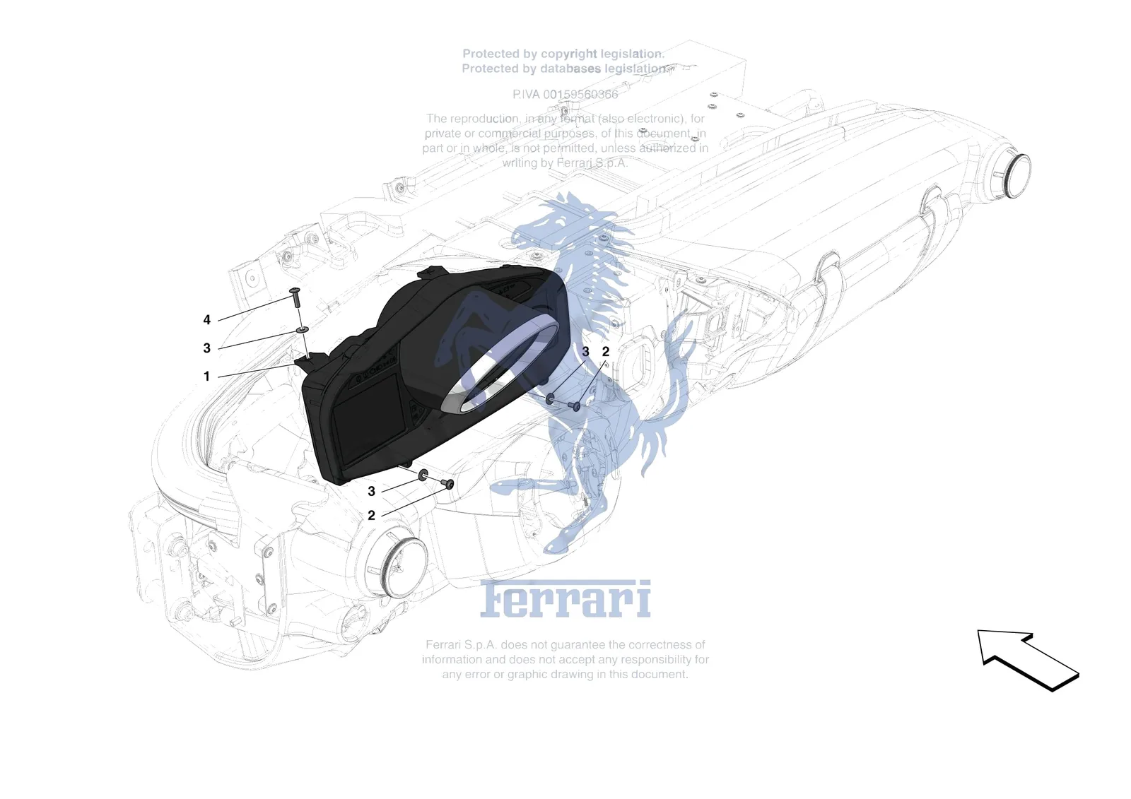Ferrari Monza SP1 [ELECTRICAL SYSTEM] - F.3 - INSTRUMENTATION exploded diagram
