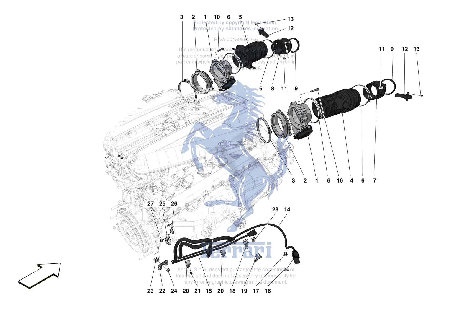 Ferrari Monza SP2 [ENGINE] - B.15 - INJECTION CONTROL exploded diagram