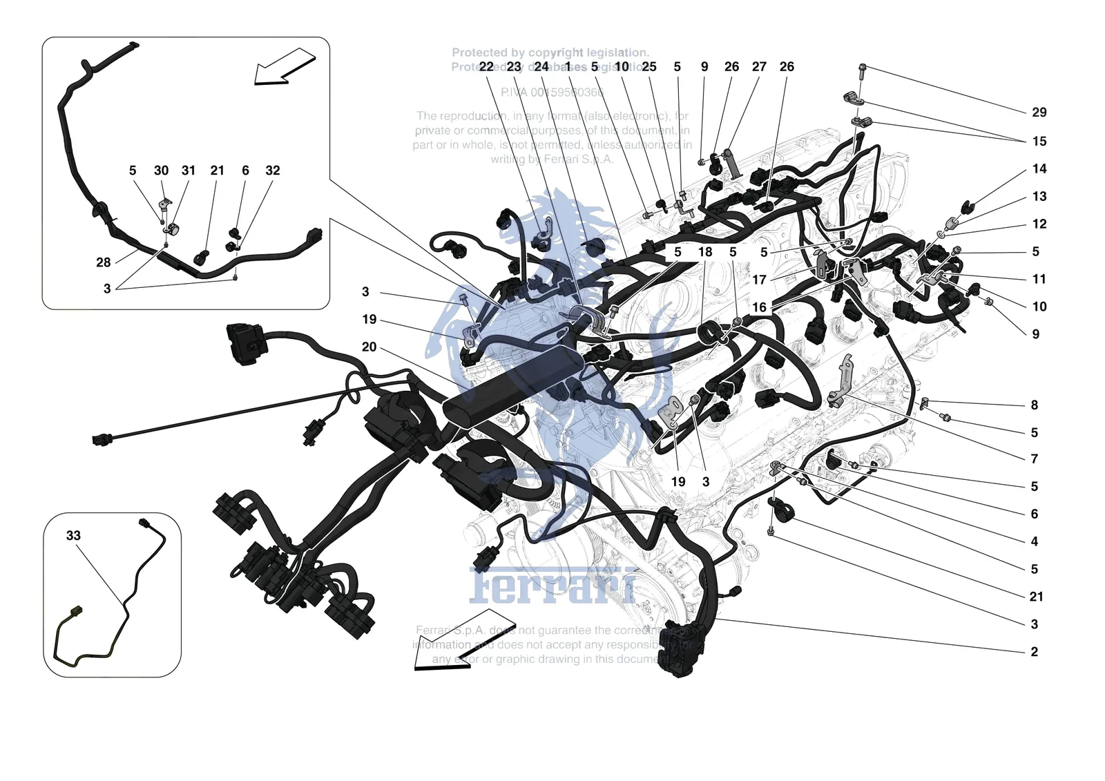Ferrari Monza SP2 [ENGINE] - B.34 - ENGINE ELECTRICAL SYSTEM exploded diagram