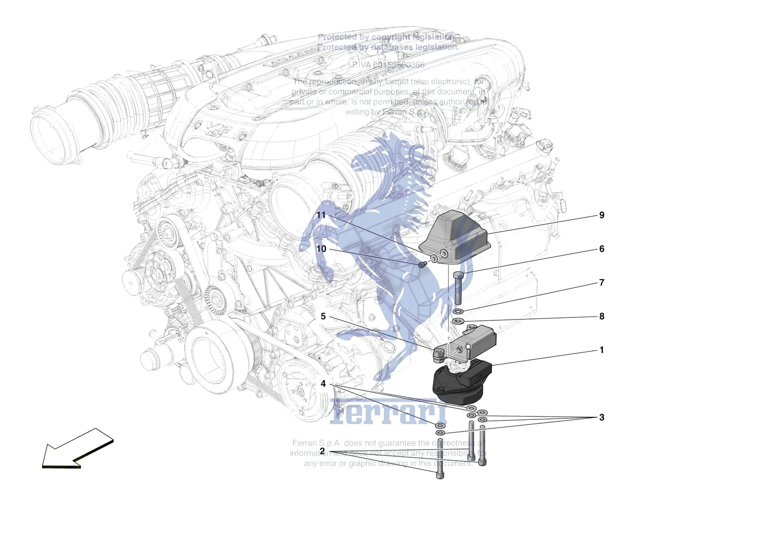 Ferrari Monza SP2 [MECHANICAL SYSTEM] - D.1 - ENGINE SUSPENSION BUSH exploded diagram
