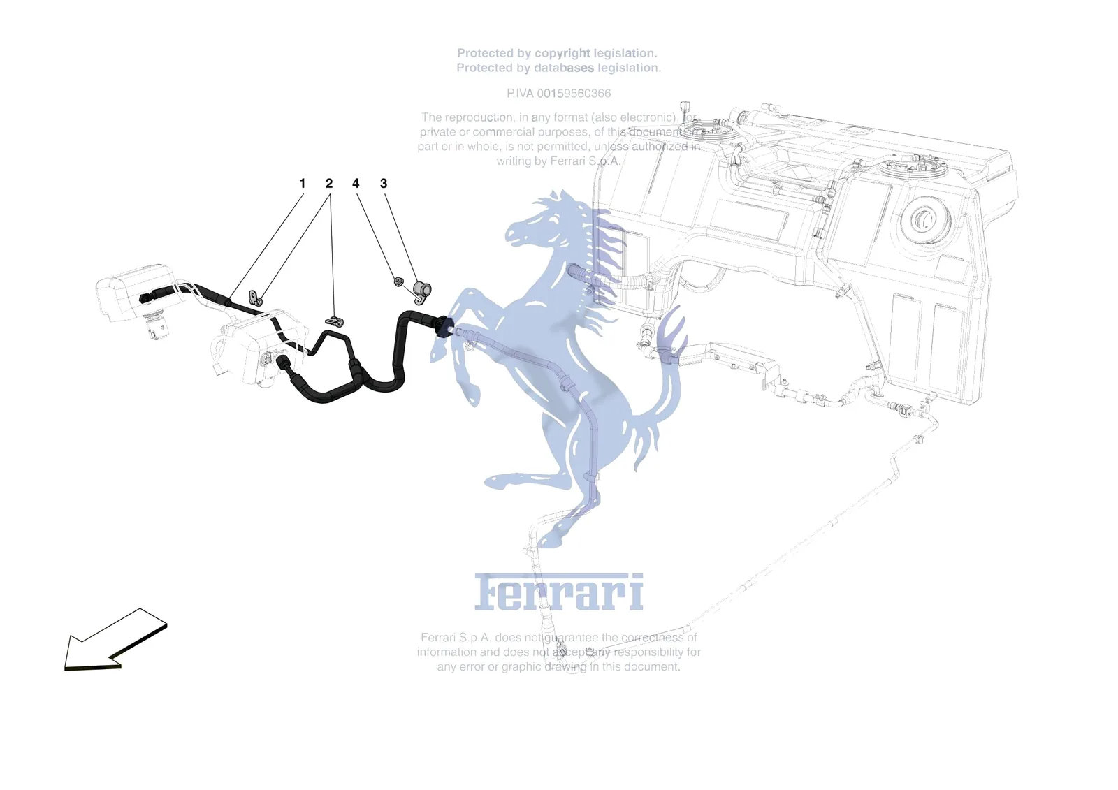 Ferrari Monza SP2 [MECHANICAL SYSTEM] - D.2 - ENGINE FUEL DELIVERY PIPES exploded diagram