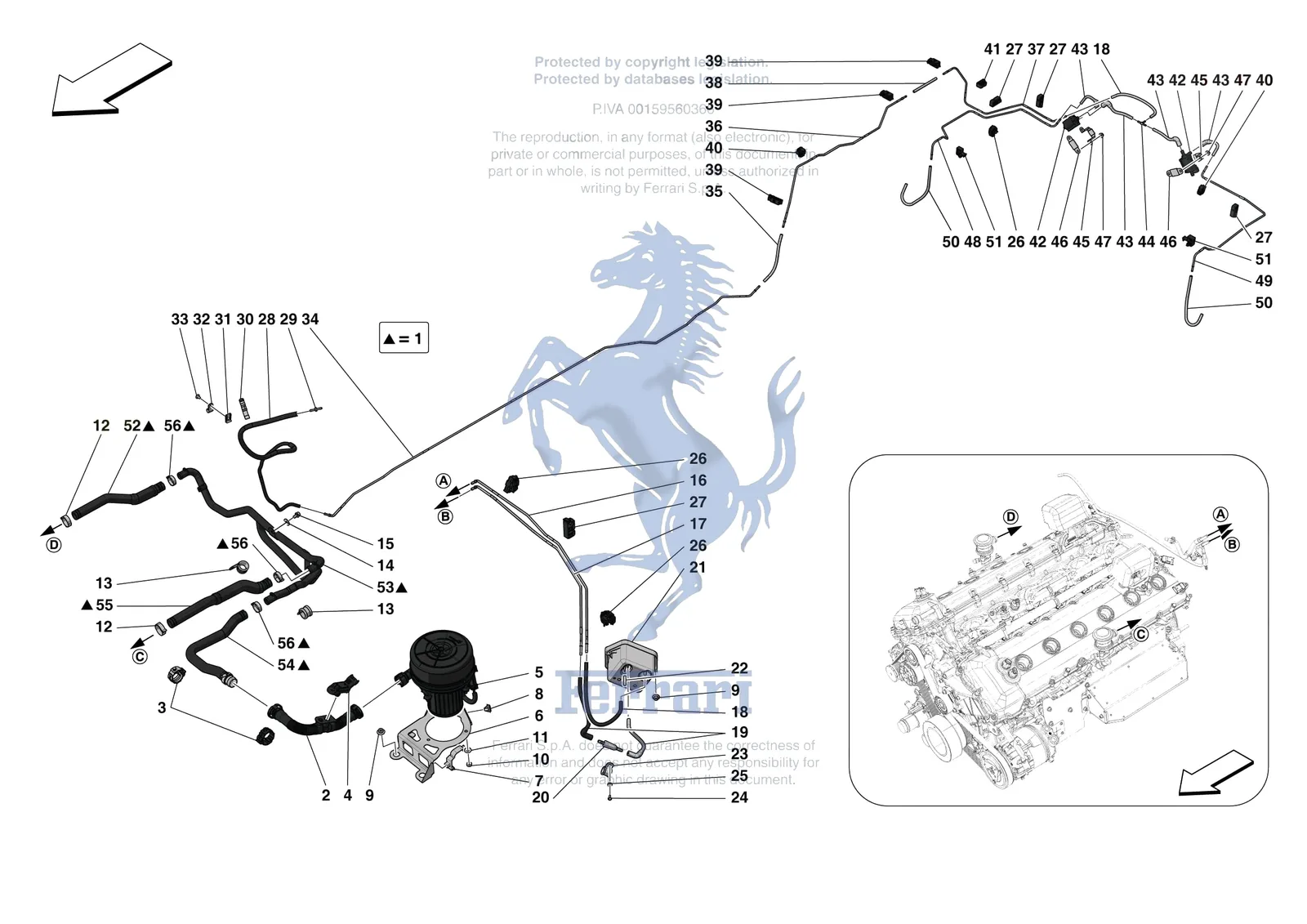 Ferrari Monza SP2 [MECHANICAL SYSTEM] - D.6 - EMISSIONS CONTROL SYSTEM exploded diagram