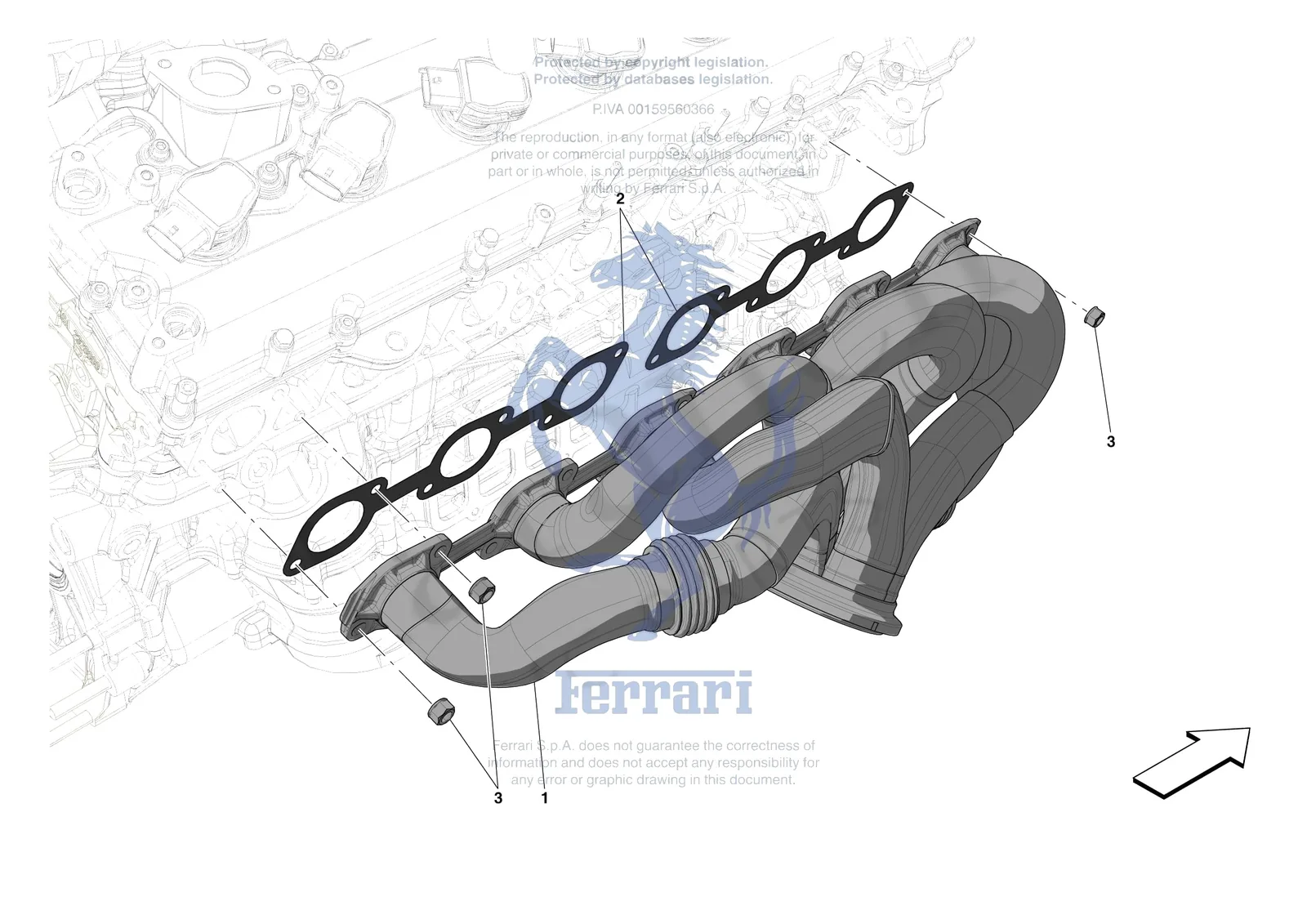 Ferrari Monza SP2 [MECHANICAL SYSTEM] - D.7 - EXHAUST MANIFOLD exploded diagram