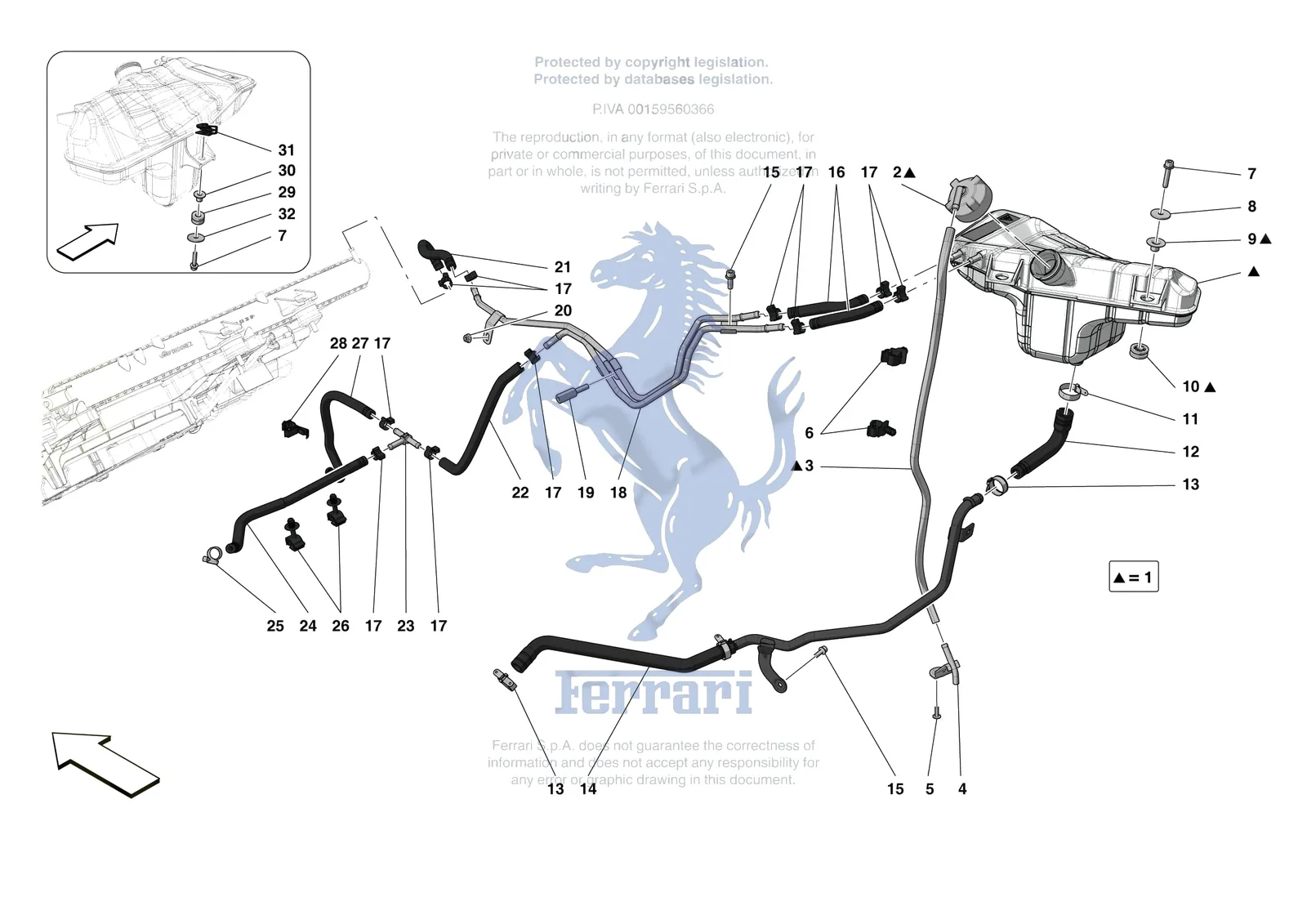 Ferrari Monza SP2 [MECHANICAL SYSTEM] - D.15 - EXPANSION TANK exploded diagram