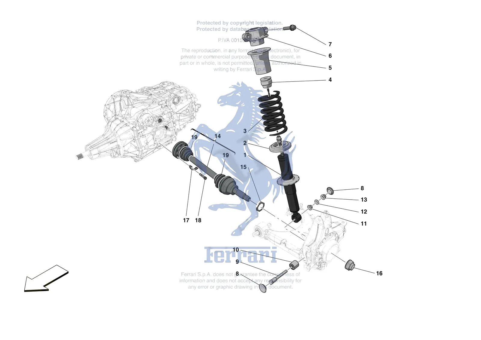 Ferrari Monza SP2 [MECHANICAL SYSTEM] - D.27.01 - REAR SUSPENSION - SHOCK ABSORBERS exploded diagram