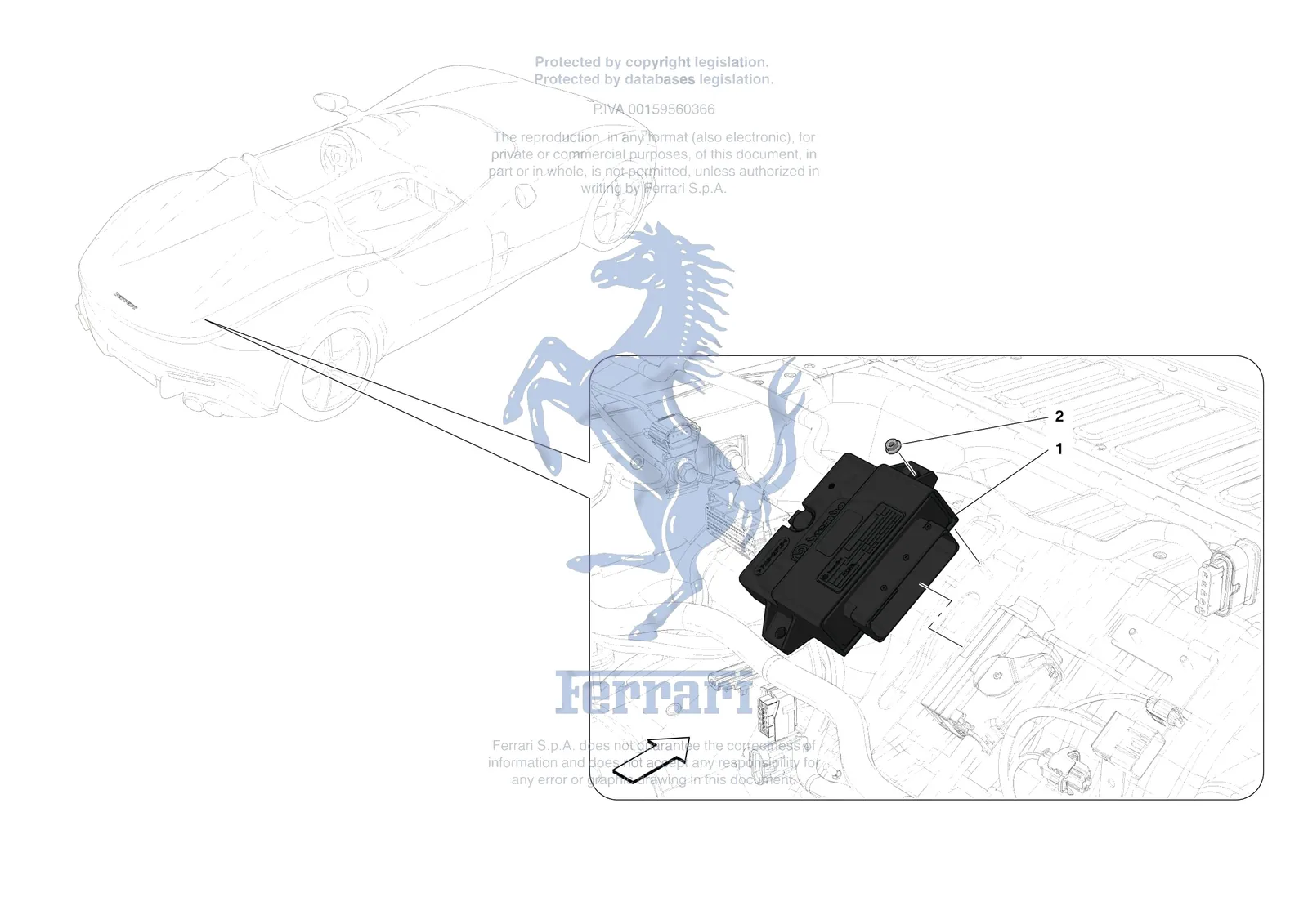 Ferrari Monza SP2 [MECHANICAL SYSTEM] - D.33 - PARKING BRAKE CONTROL exploded diagram