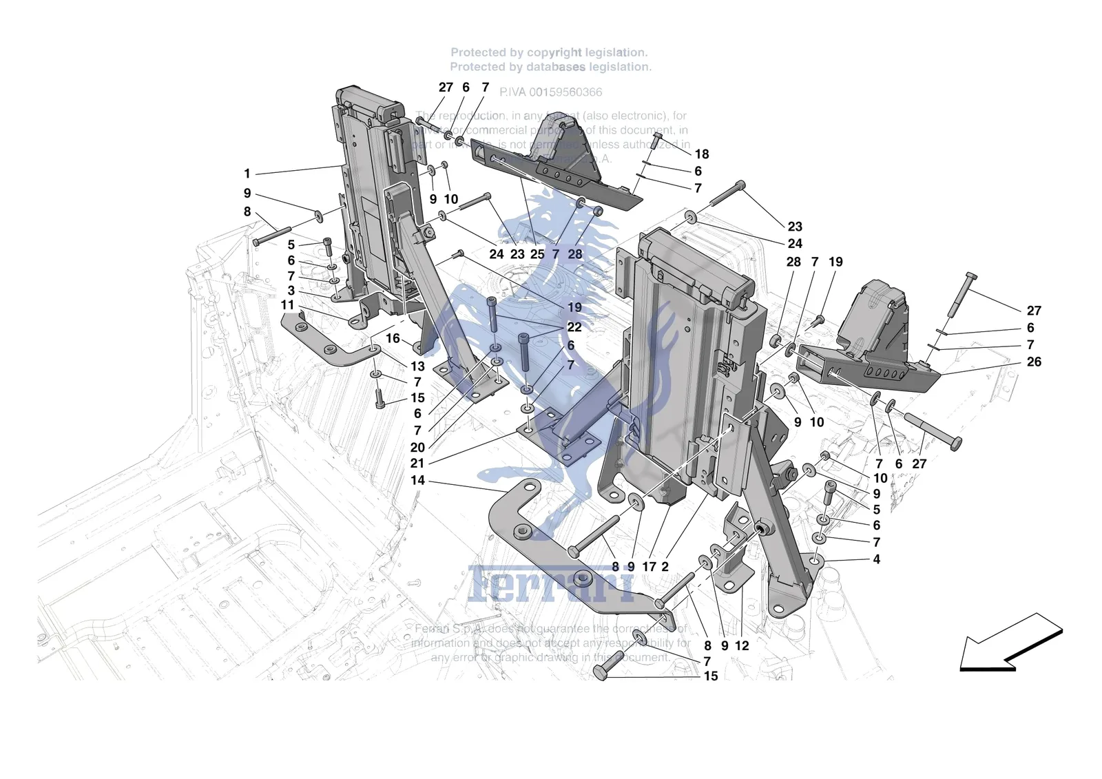 Ferrari Monza SP2 [VEHICLE TRIM] - E.12 - ROLLBAR exploded diagram