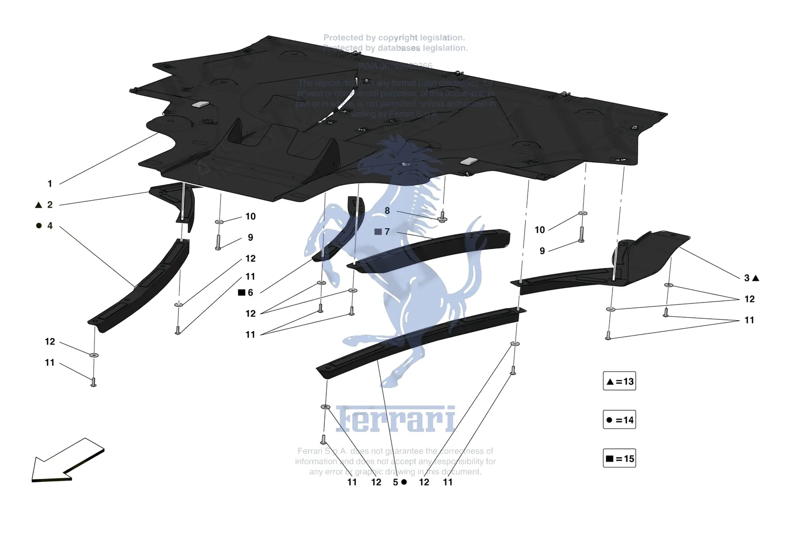 Ferrari Monza SP2 [VEHICLE TRIM] - E.16 - REAR SHIELDS exploded diagram