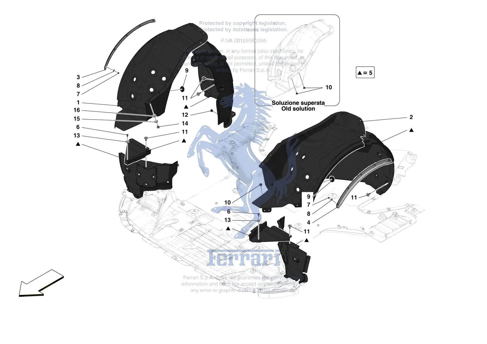 Ferrari Monza SP2 [VEHICLE TRIM] - E.17 - FRONT WHEELHOUSE exploded diagram