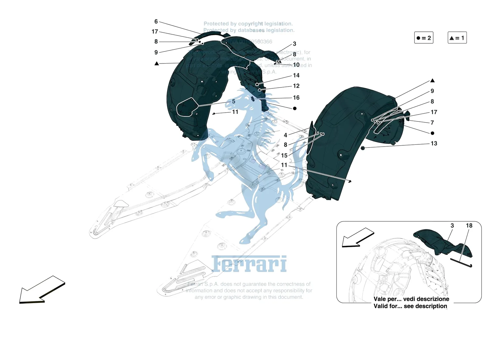Ferrari Monza SP2 [VEHICLE TRIM] - E.18 - REAR WHEELHOUSE exploded diagram