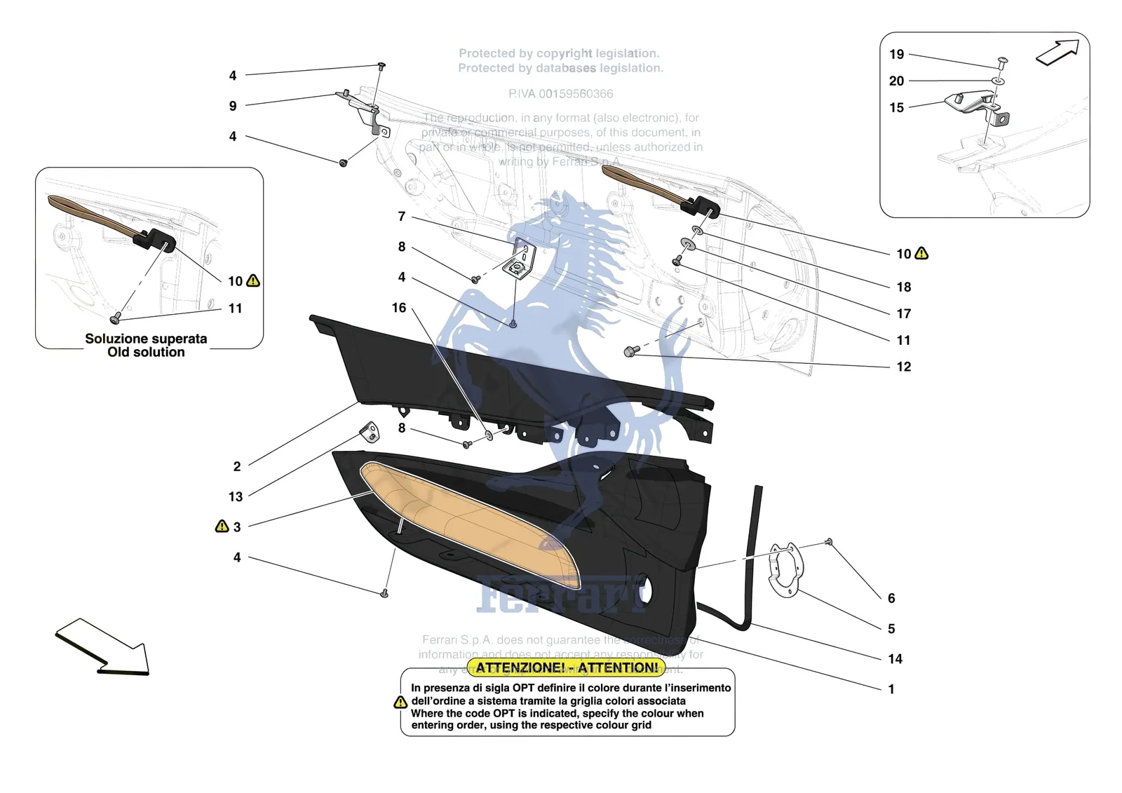 Ferrari Monza SP2 [VEHICLE TRIM] - E.29.01 - DOORS - TRIM exploded diagram