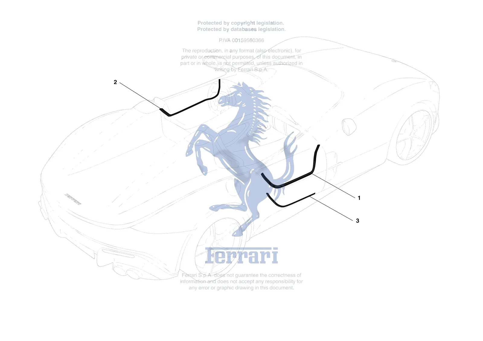 Ferrari Monza SP2 [VEHICLE TRIM] - E.32 - DOOR SEALS exploded diagram
