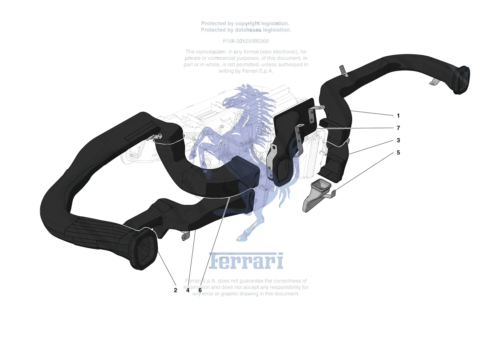 Ferrari Monza SP2 [VEHICLE TRIM] - E.47.05 - DASHBOARD - DUCTS -Not for RHD- exploded diagram
