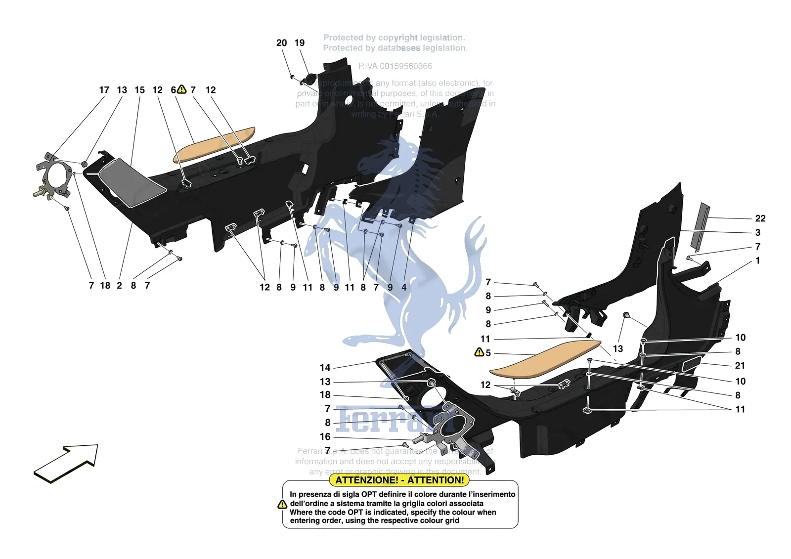 Ferrari Monza SP2 [VEHICLE TRIM] - E.49 - INNER TRIM (ABOVE BELTLINE) exploded diagram