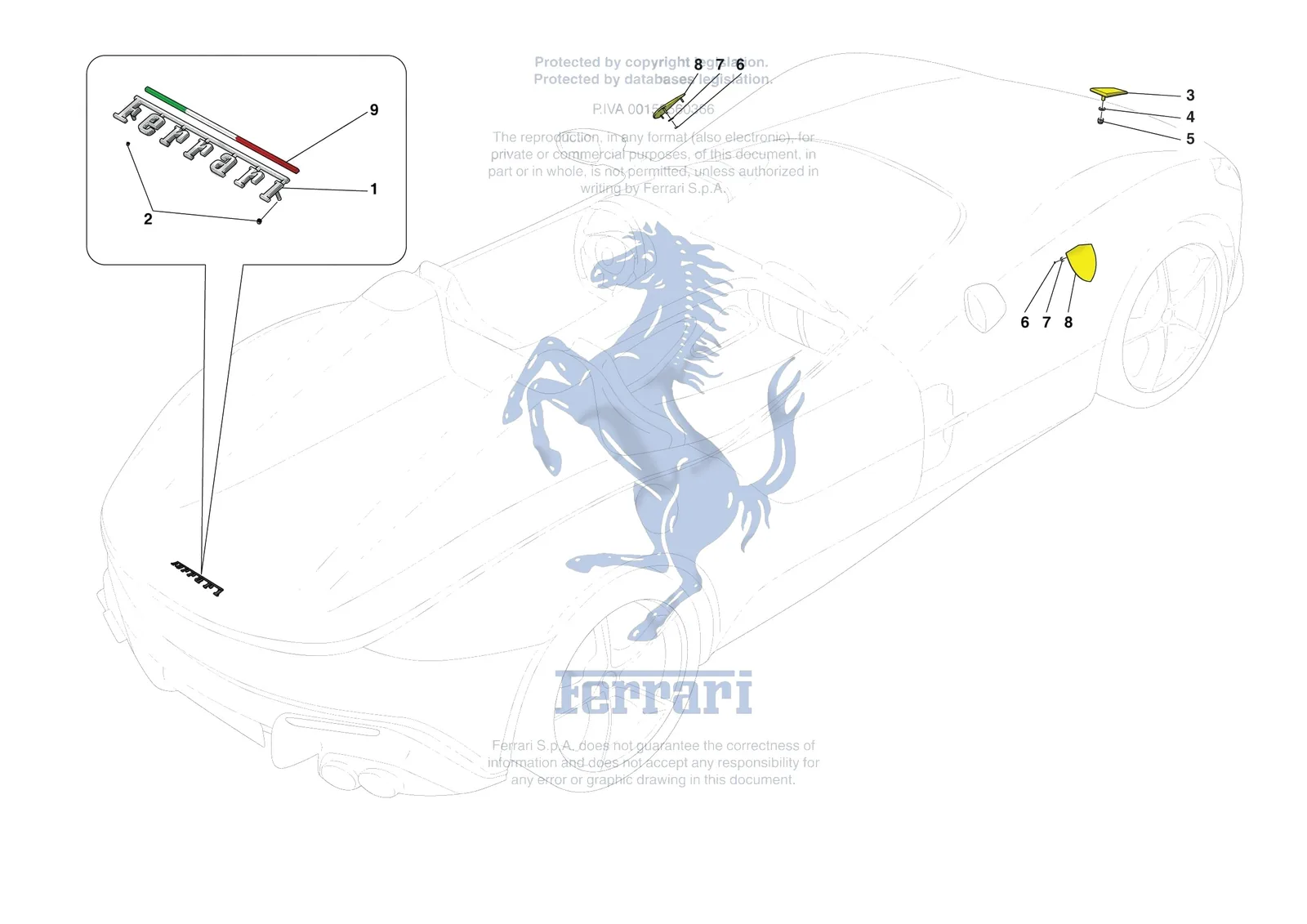 Ferrari Monza SP2 [VEHICLE TRIM] - E.58 - BADGES exploded diagram