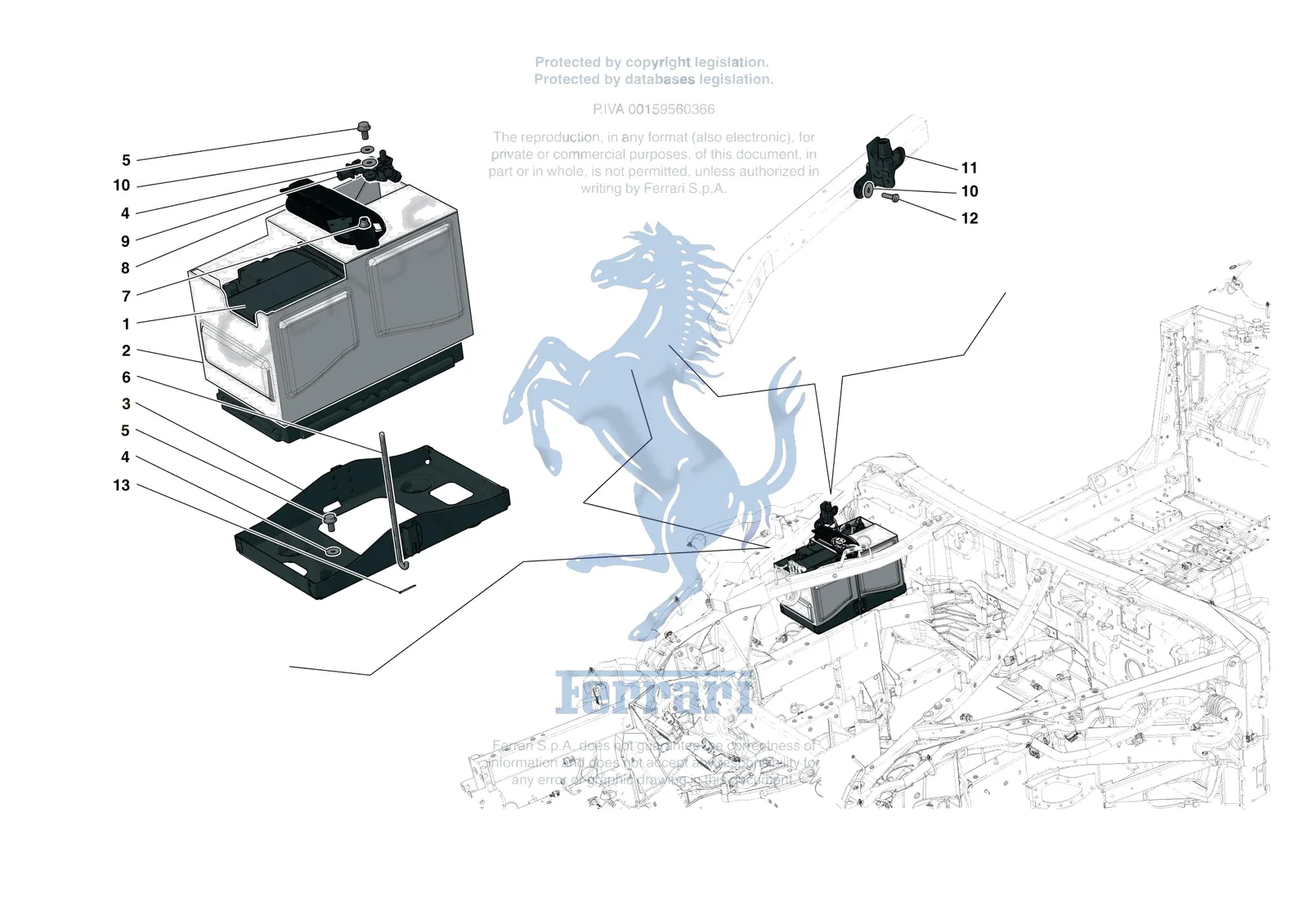 Ferrari Monza SP2 [ELECTRICAL SYSTEM] - F.01 - BATTERIES exploded diagram