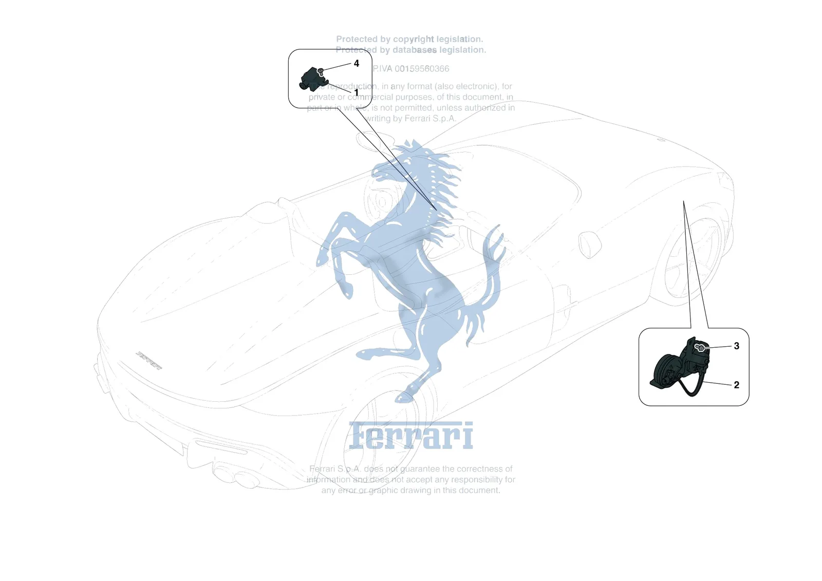 Ferrari Monza SP2 [ELECTRICAL SYSTEM] - F.05 - OTHER ELECTRICAL DEVICES exploded diagram