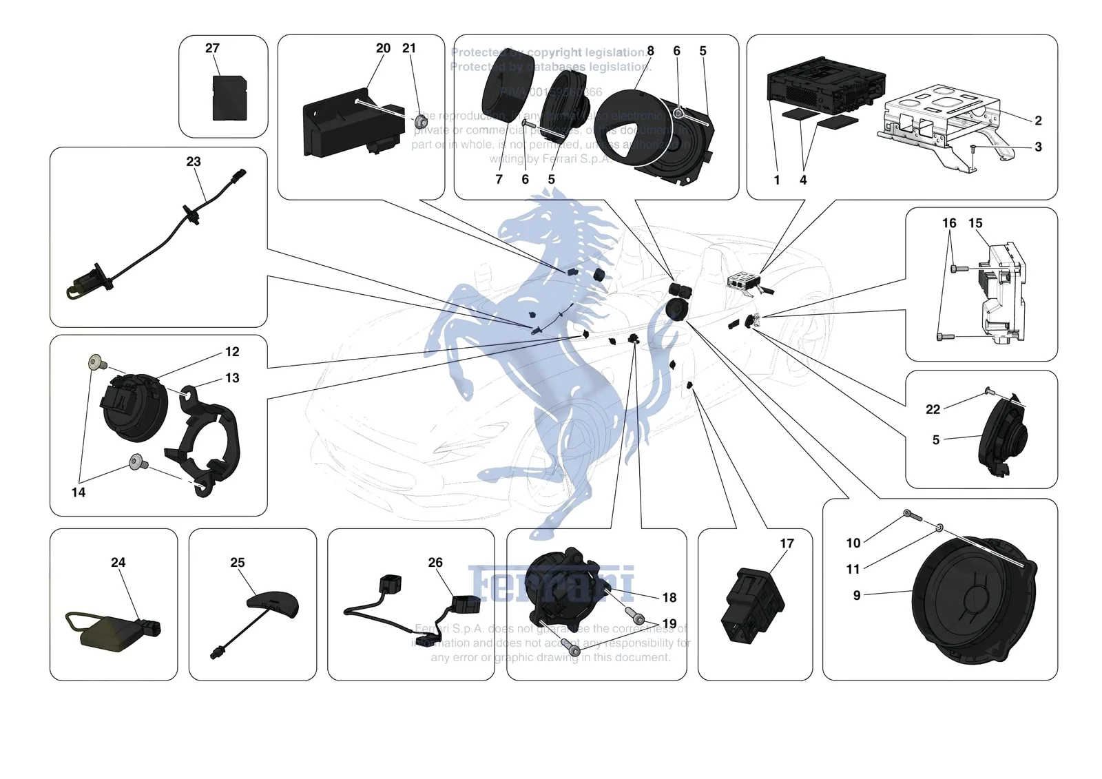 Ferrari Monza SP2 [ELECTRICAL SYSTEM] - F.10 - AUDIO UNIT exploded diagram