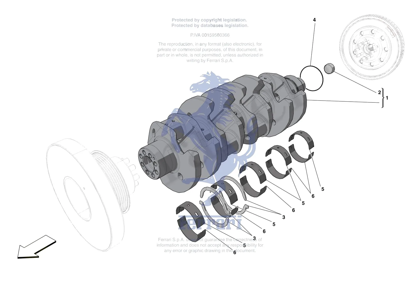 Ferrari Portofino M [ENGINE] - B.4 - CRANKSHAFT exploded diagram