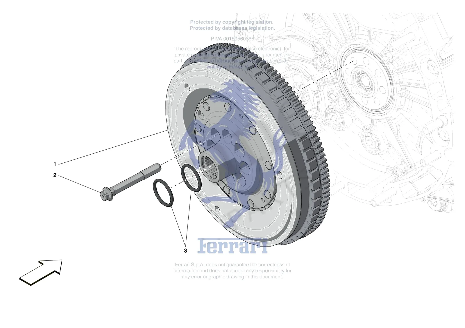 Ferrari Portofino M [ENGINE] - B.6 - ENGINE FLYWHEEL exploded diagram