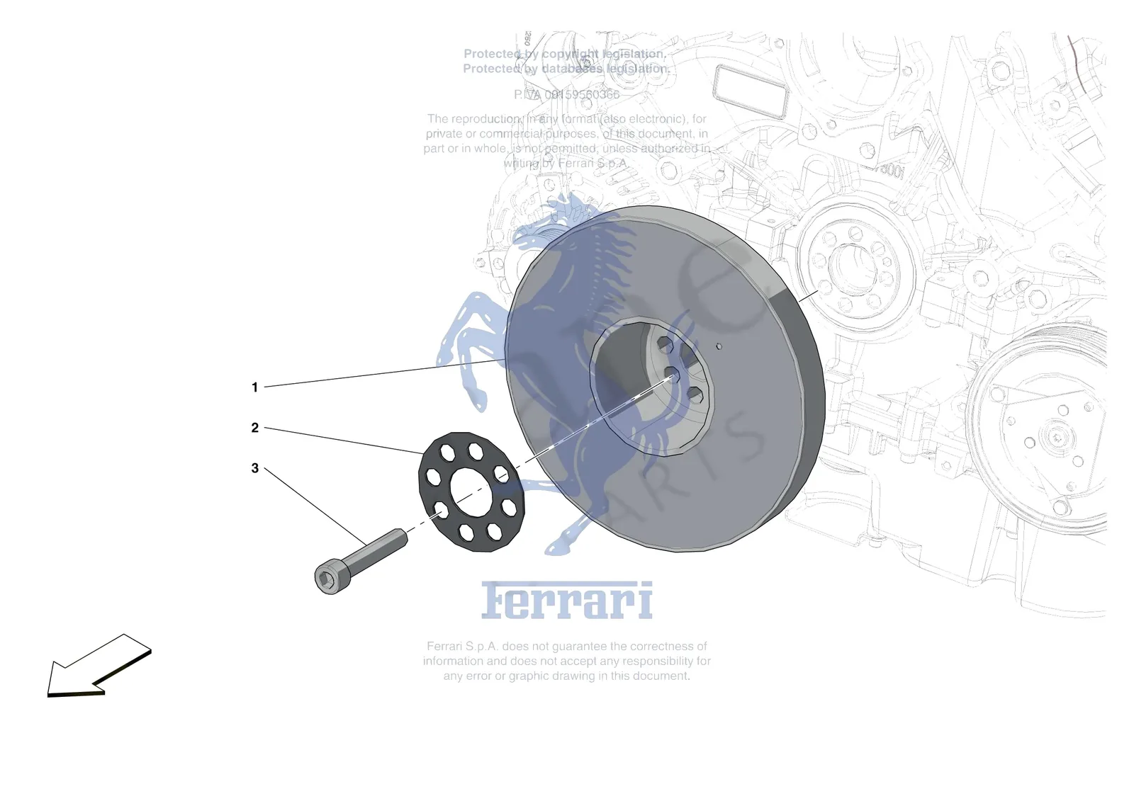 Ferrari Portofino M [ENGINE] - B.7 - TORSION DAMPER exploded diagram