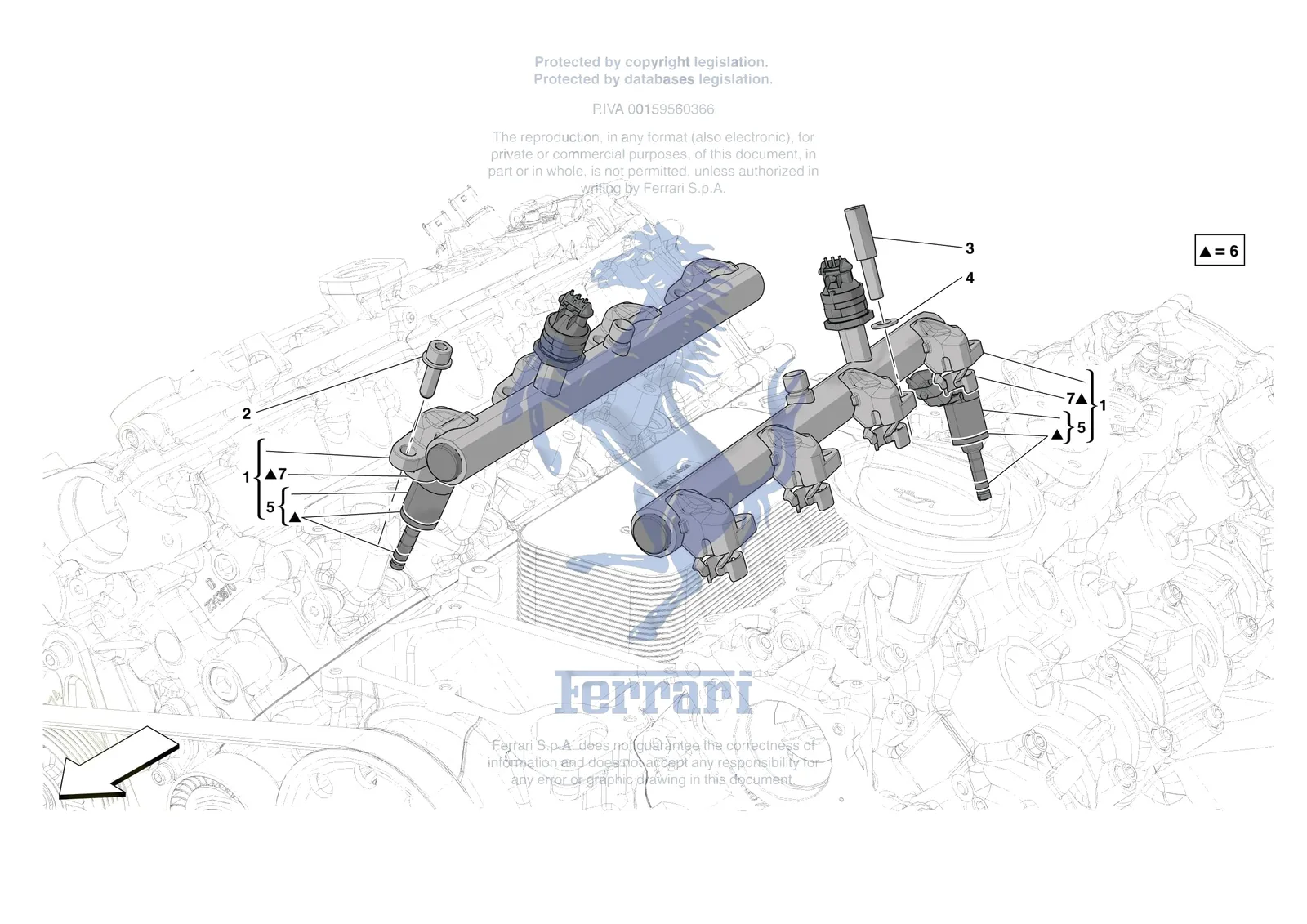 Ferrari Portofino M [ENGINE] - B.17 - INJECTOR PIPES exploded diagram
