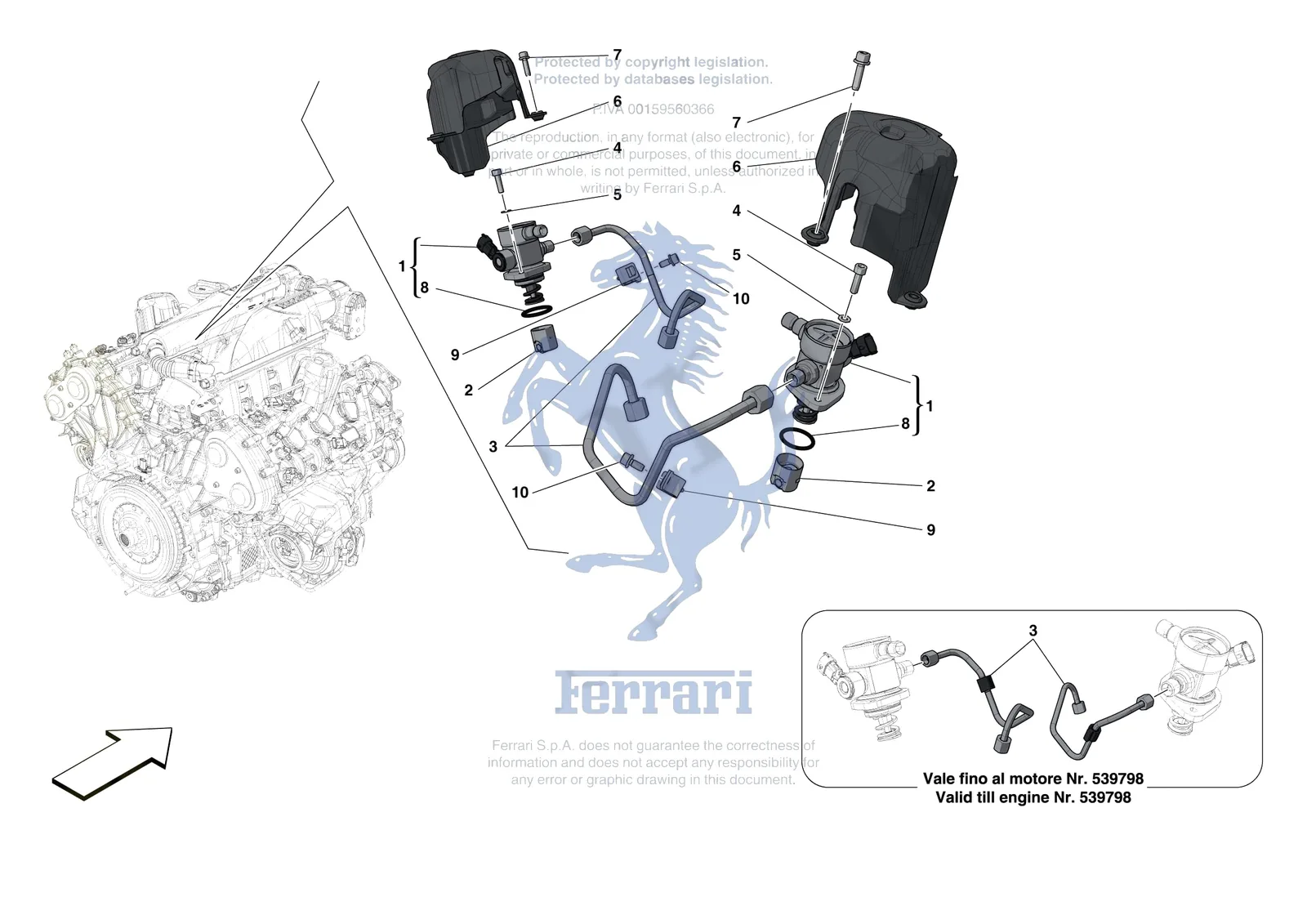 Ferrari Portofino M [ENGINE] - B.18 - FUEL PUMPS exploded diagram