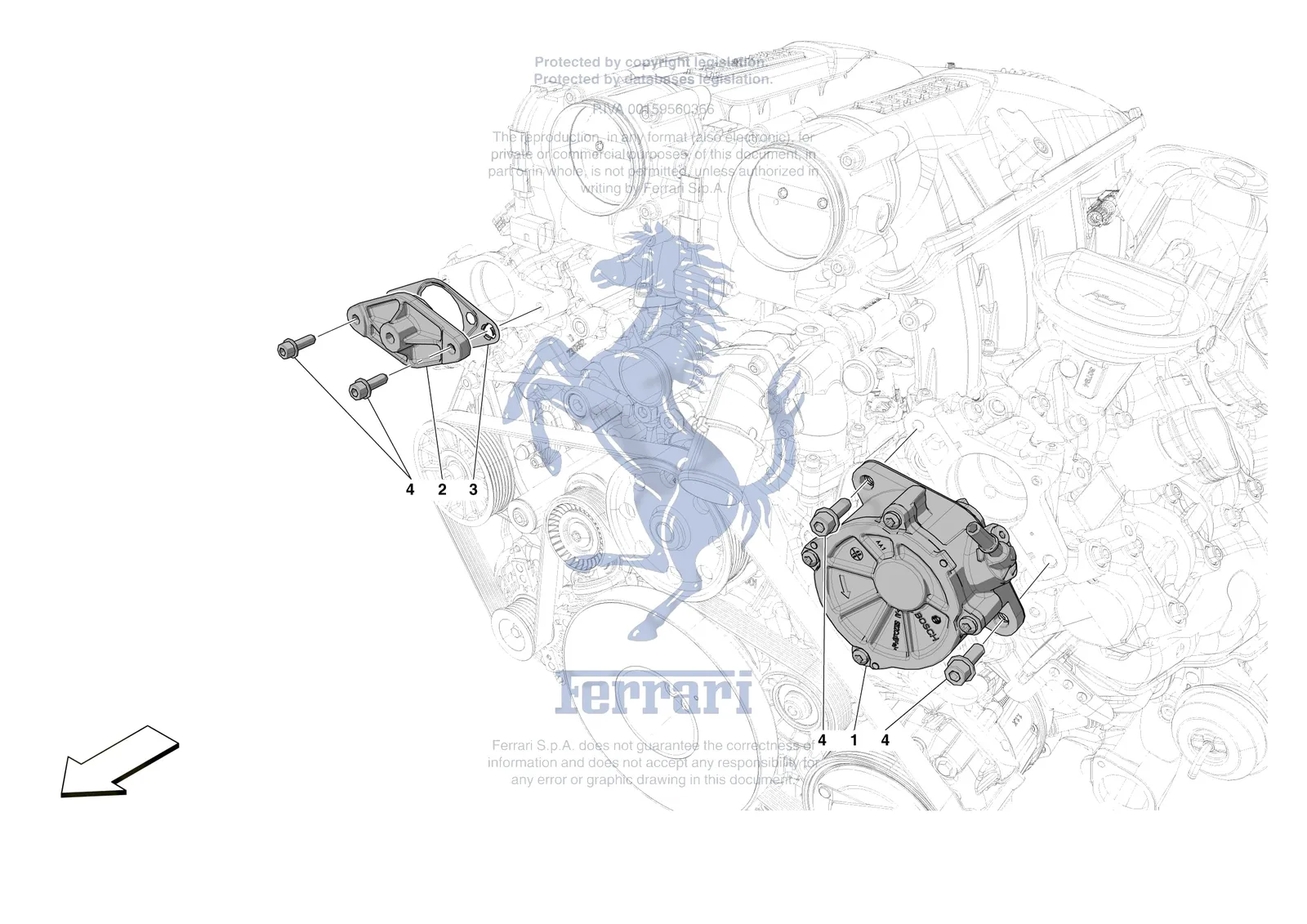 Ferrari Portofino M [ENGINE] - B.19 - VACUUM PUMP exploded diagram