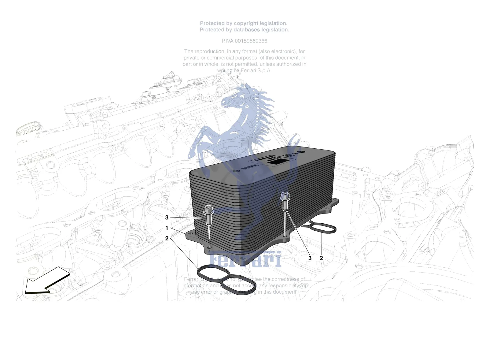 Ferrari Portofino M [ENGINE] - B.26 - ENGINE HEAT EXCHANGER exploded diagram