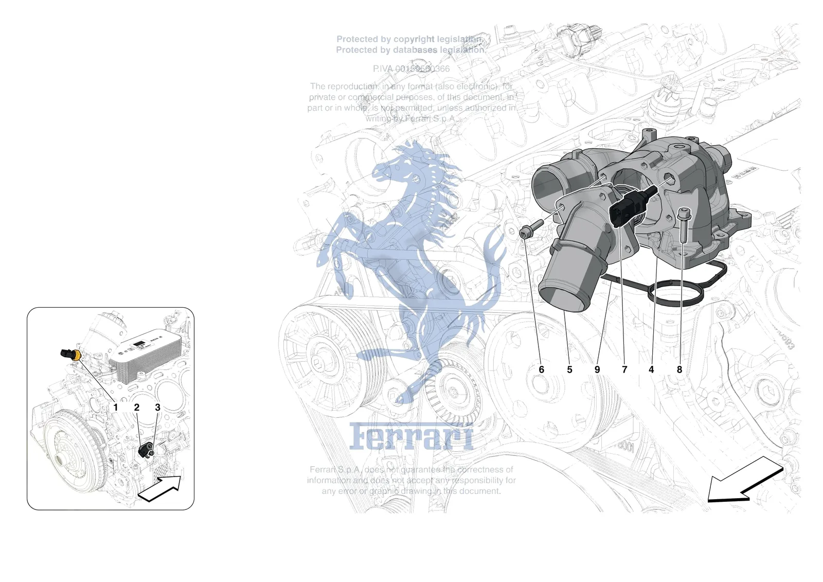 Ferrari Portofino M [ENGINE] - B.27 - ENGINE TEMPERATURE AND PRESSURE REGULATORS exploded diagram