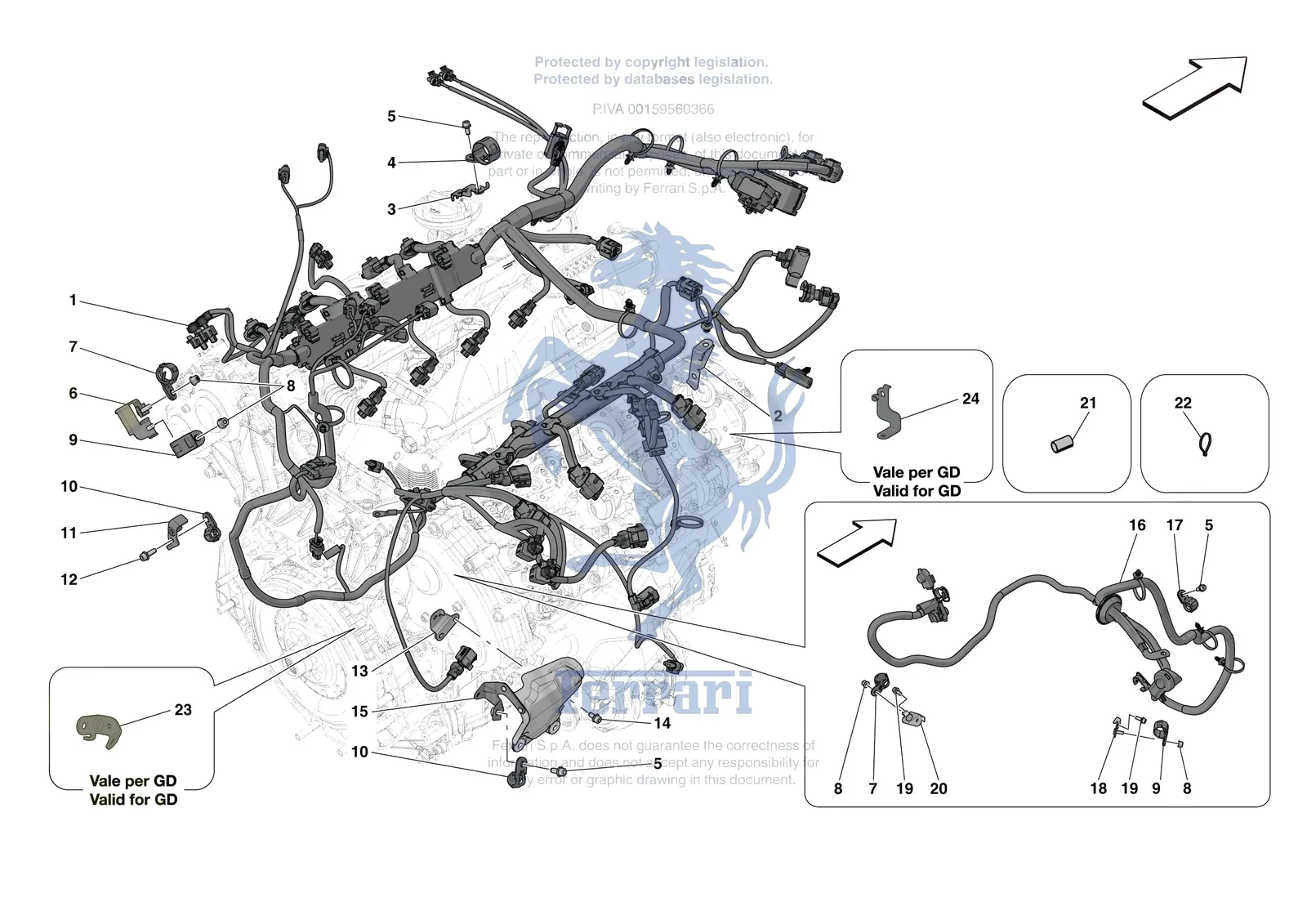 Ferrari Portofino M [ENGINE] - B.34 - ENGINE ELECTRICAL SYSTEM exploded diagram