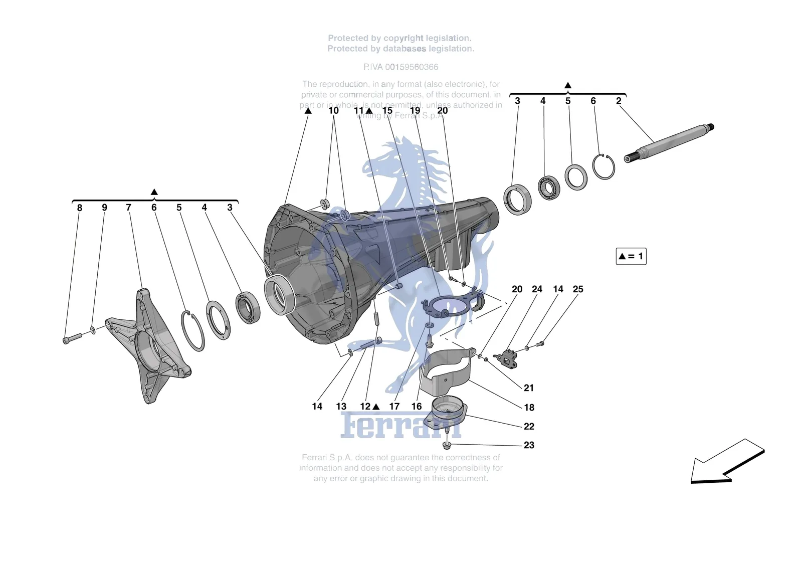 Ferrari Portofino M [GEARBOX] - C.5 - CLUTCH HOUSING exploded diagram