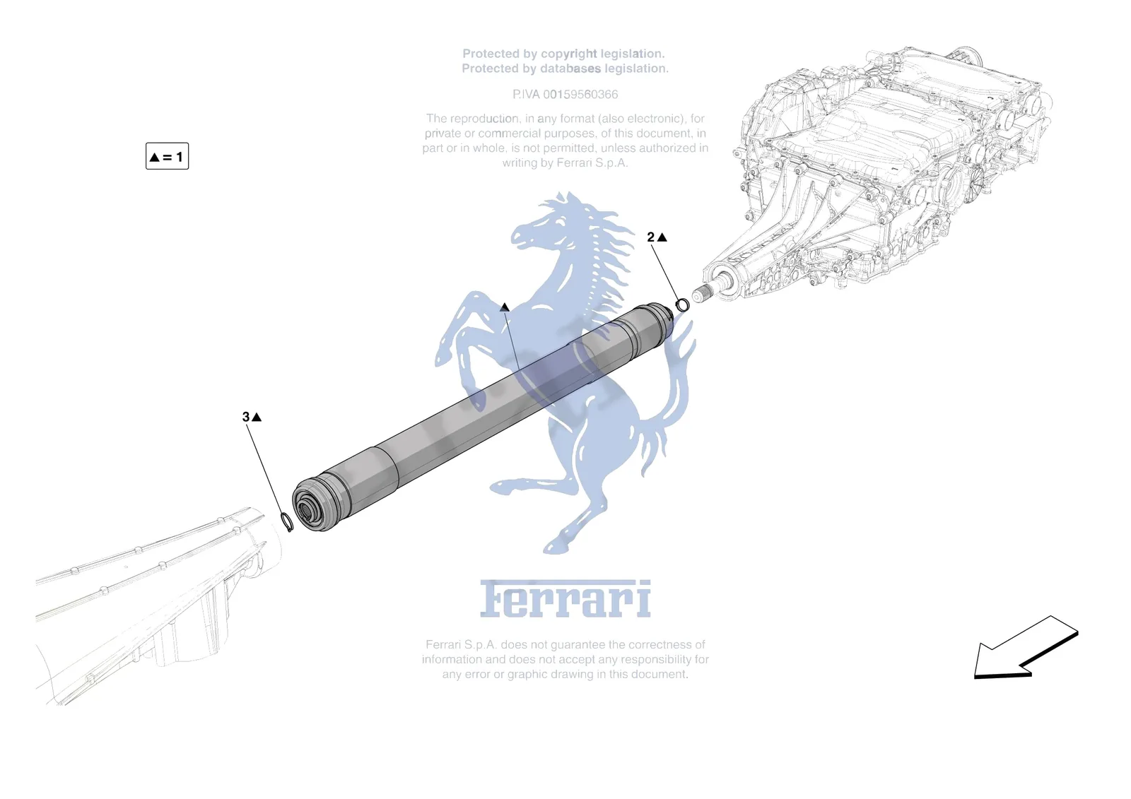 Ferrari Portofino M [GEARBOX] - C.6 - DRIVESHAFT exploded diagram