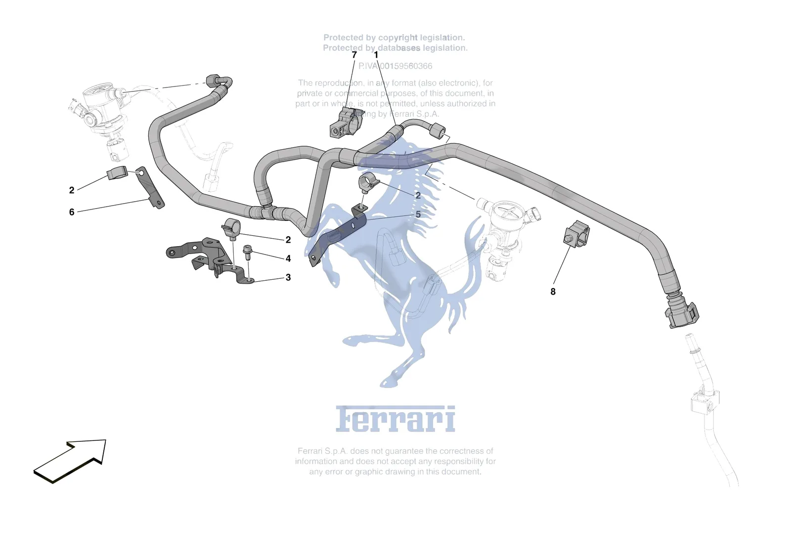 Ferrari Portofino M [MECHANICAL SYSTEM] - D.2 - ENGINE FUEL DELIVERY PIPES exploded diagram