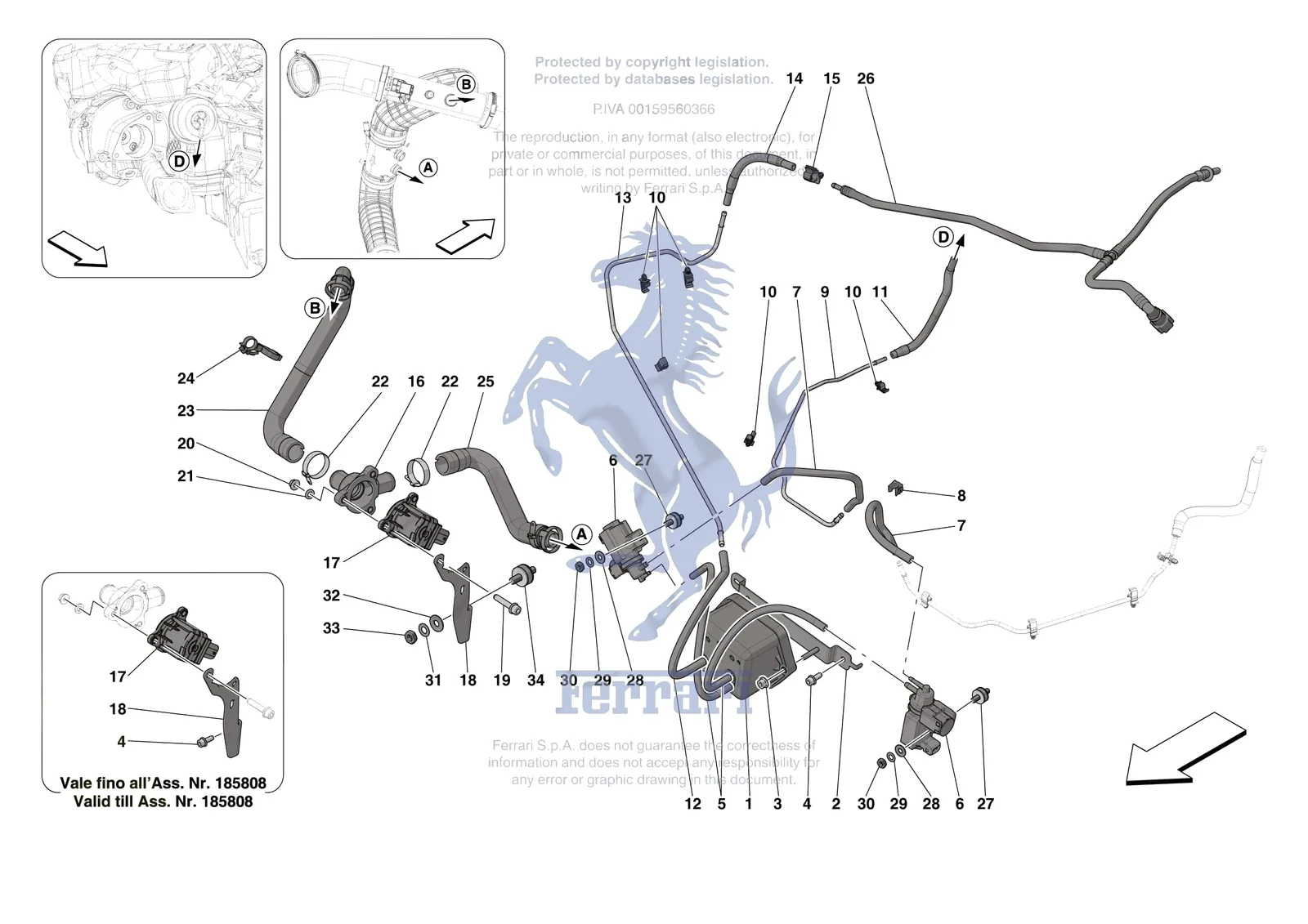 Ferrari Portofino M [MECHANICAL SYSTEM] - D.5 - TURBOCHARGING SYSTEM ADJUSTMENTS exploded diagram