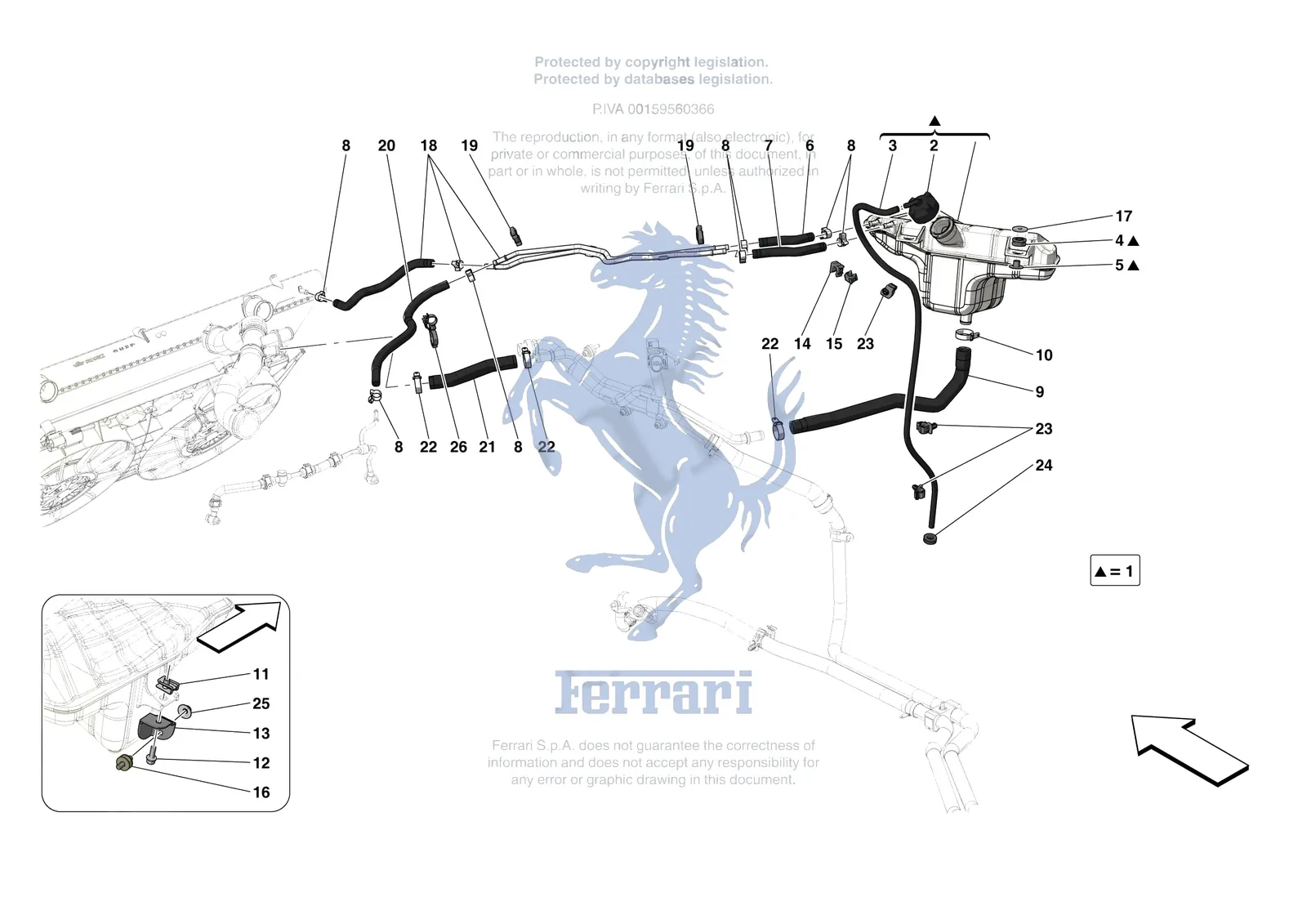 Ferrari Portofino M [MECHANICAL SYSTEM] - D.15 - EXPANSION TANK exploded diagram