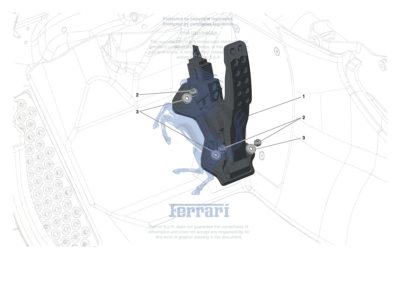 Ferrari Portofino M [MECHANICAL SYSTEM] - D.19 - ACCELERATOR CONTROL exploded diagram