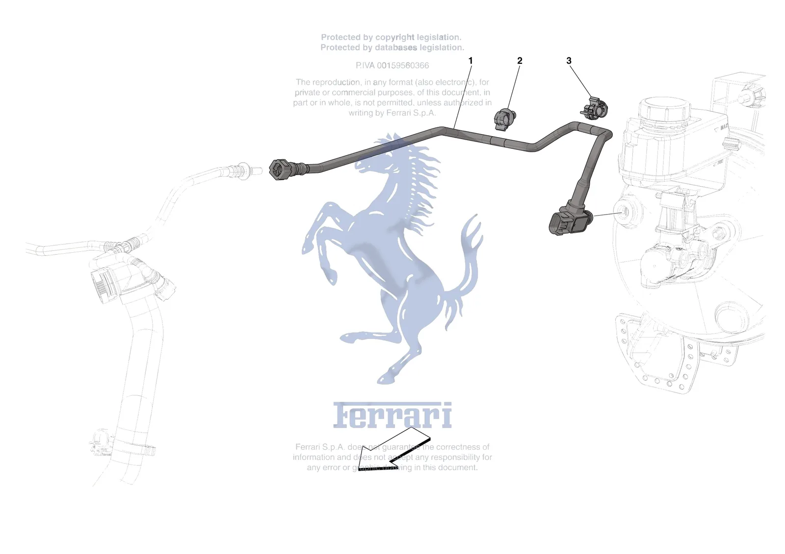 Ferrari Portofino M [MECHANICAL SYSTEM] - D.21 - SERVO BRAKE PIPES exploded diagram