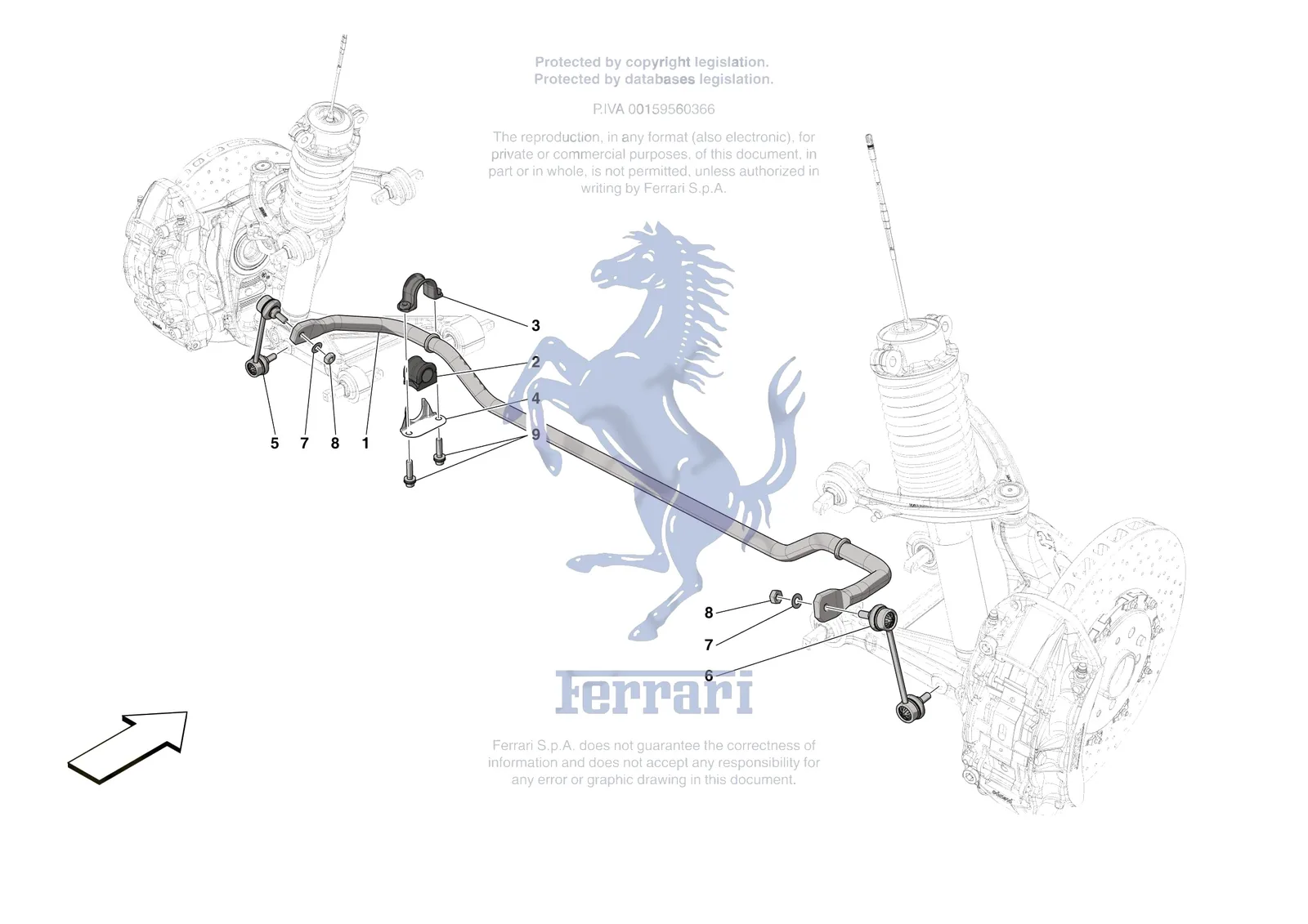 Ferrari Portofino M [MECHANICAL SYSTEM] - D.26 - FRONT TORSION BAR exploded diagram