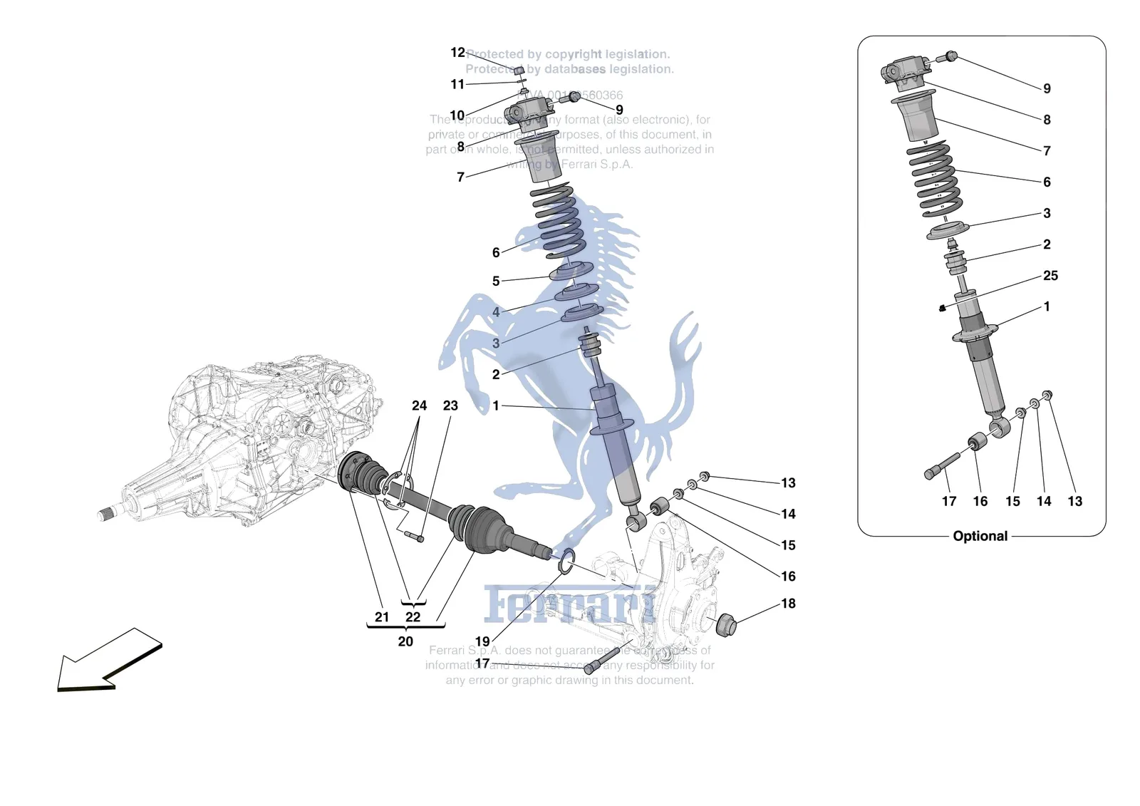 Ferrari Portofino M [MECHANICAL SYSTEM] - D.27.01 - REAR SUSPENSION - SHOCK ABSORBERS exploded diagram