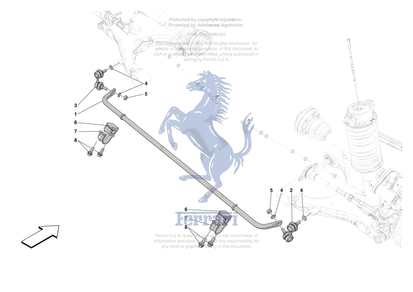 Ferrari Portofino M [MECHANICAL SYSTEM] - D.28 - REAR TORSION BAR exploded diagram