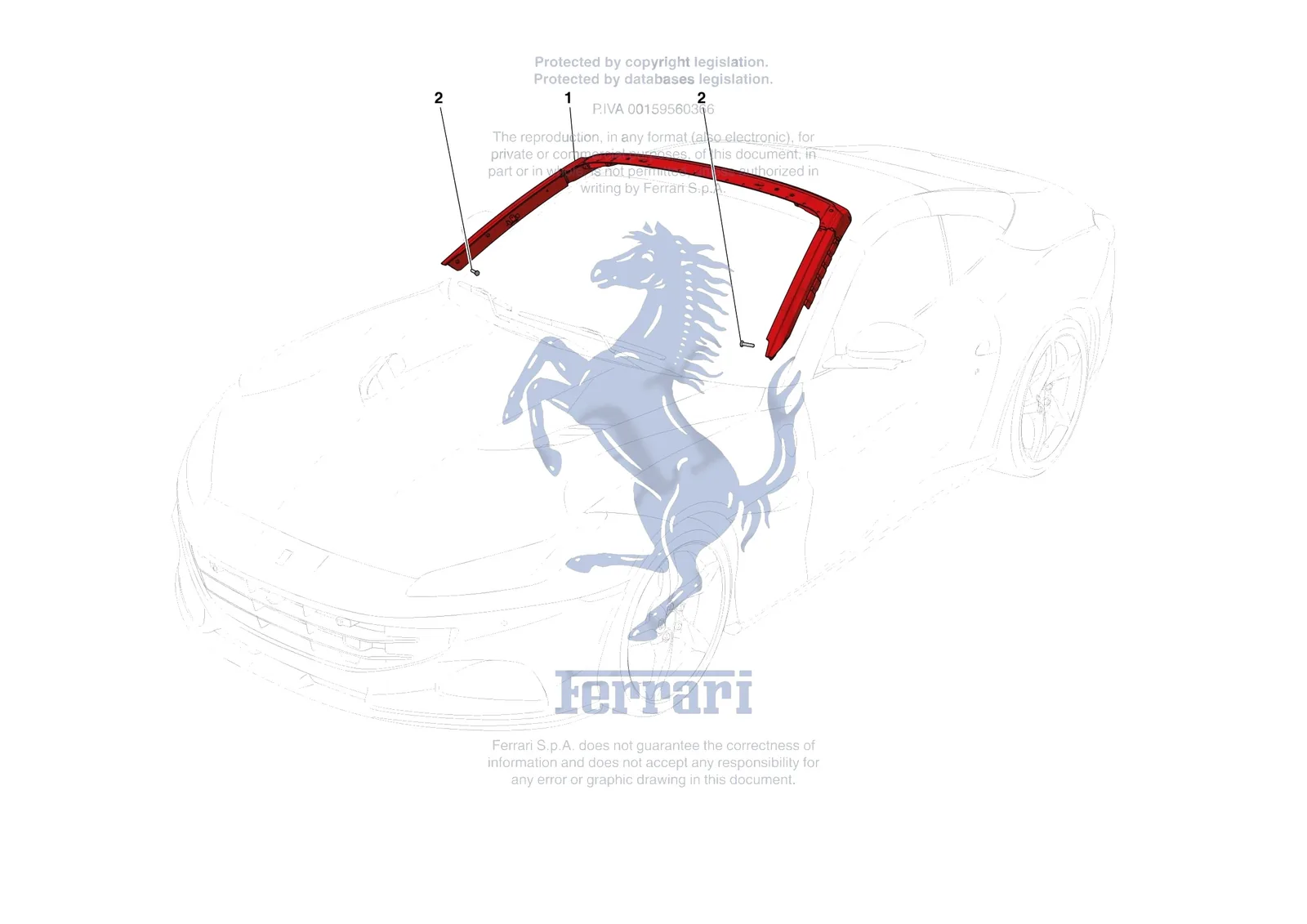 Ferrari Portofino M [VEHICLE TRIM] - E.3 - ROOF PANEL exploded diagram
