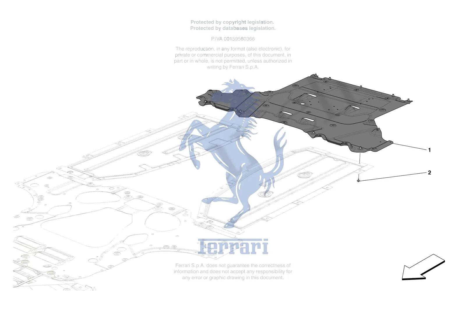 Ferrari Portofino M [VEHICLE TRIM] - E.16 - REAR SHIELDS exploded diagram