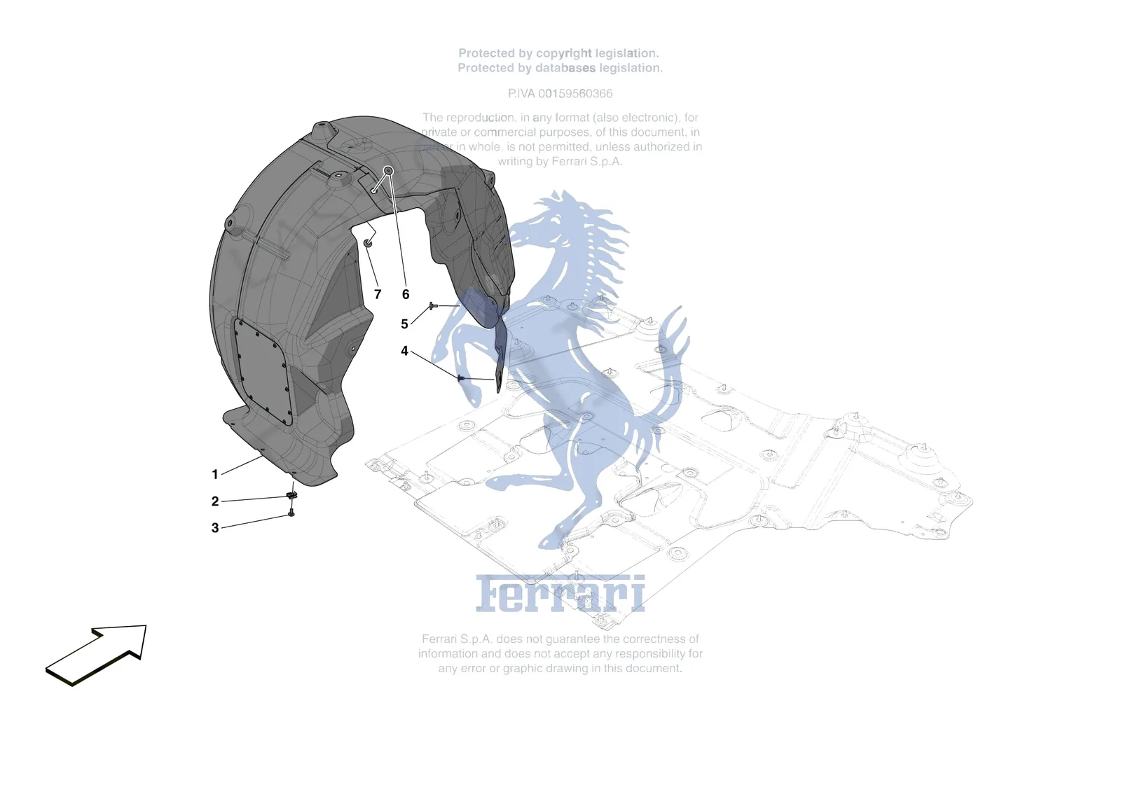 Ferrari Portofino M [VEHICLE TRIM] - E.18 - REAR WHEELHOUSE exploded diagram